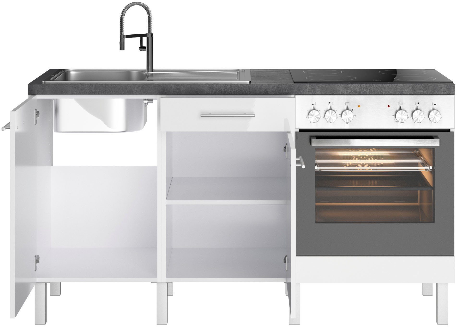 OPTIFIT Keuken Lilly Breedte 160 cm, optioneel met elektrische apparaten