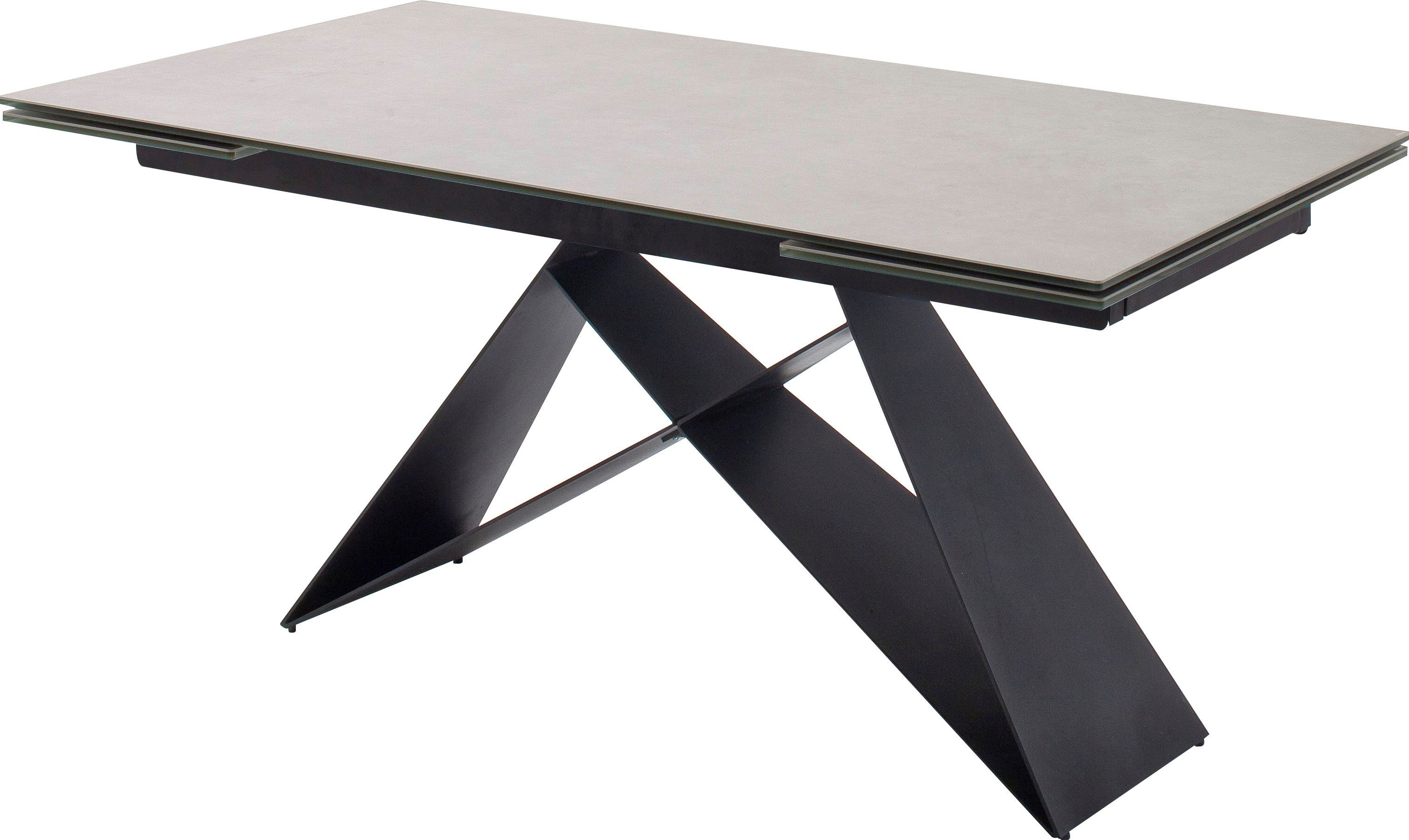MCA furniture Eettafel Kobe Eettafel glas-keramiek met uittrekbaar deel aan de kopse kant