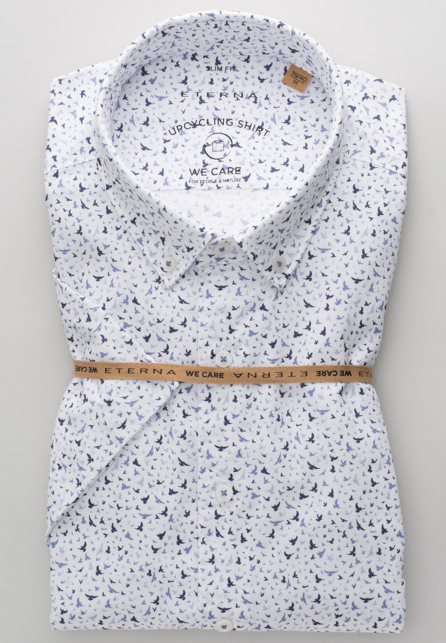 Eterna Overhemd met korte mouwen Slim fit EASY IRON (gemakkelijk te strijken)