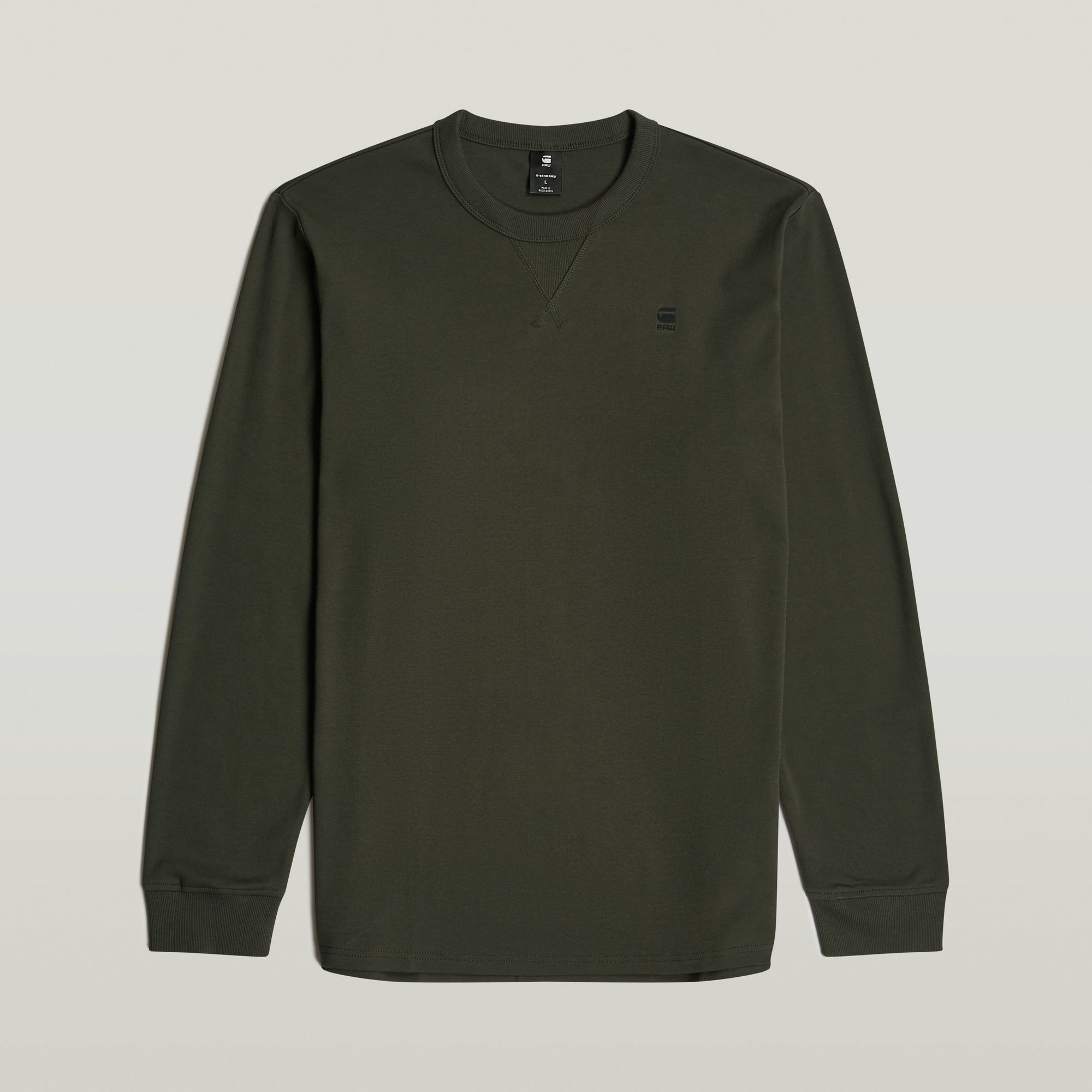 G-Star RAW Longsleeve Nifous R met geribbelde inzet aan de voorkant
