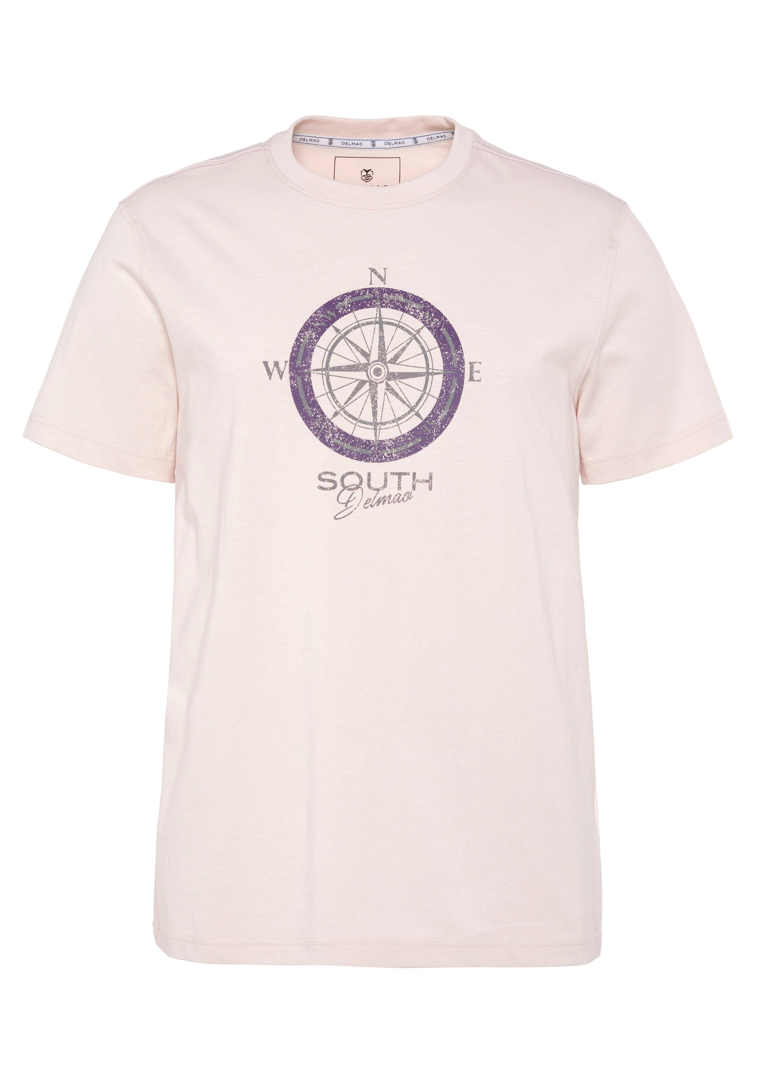 DELMAO T-shirt Korte mouw, bedrukt, ronde hals, van katoen
