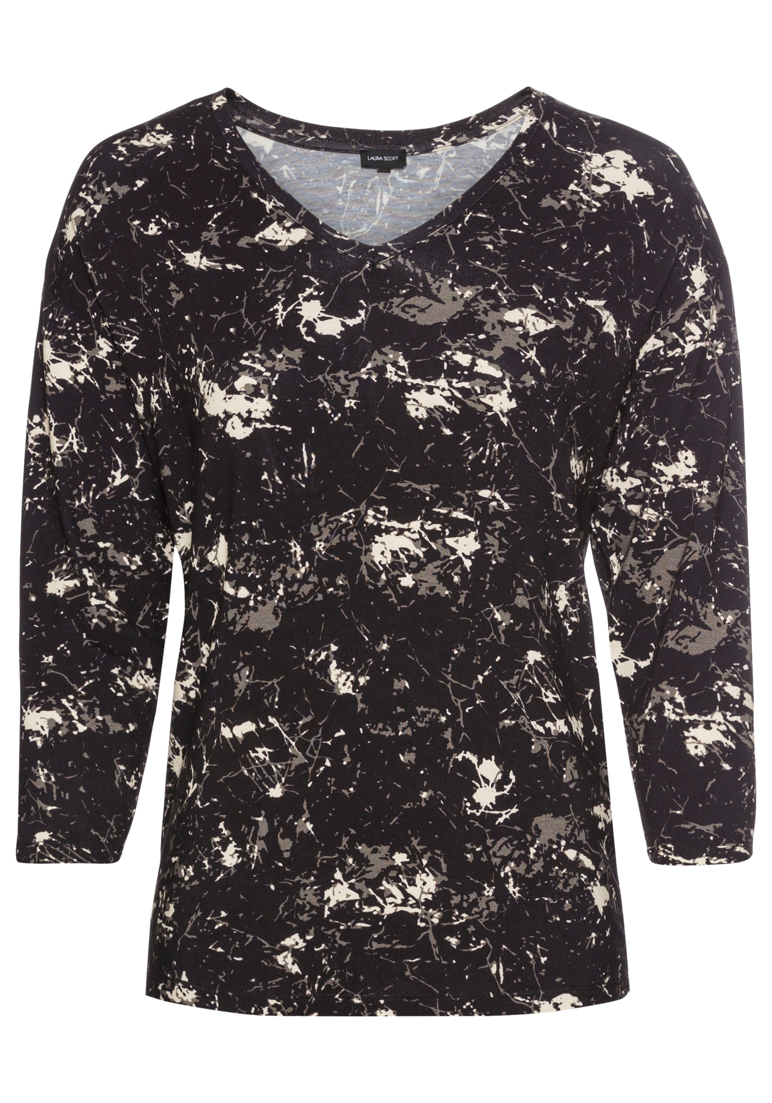 Laura Scott Shirt met 3/4-mouwen casual gesneden, bedrukt, v-hals