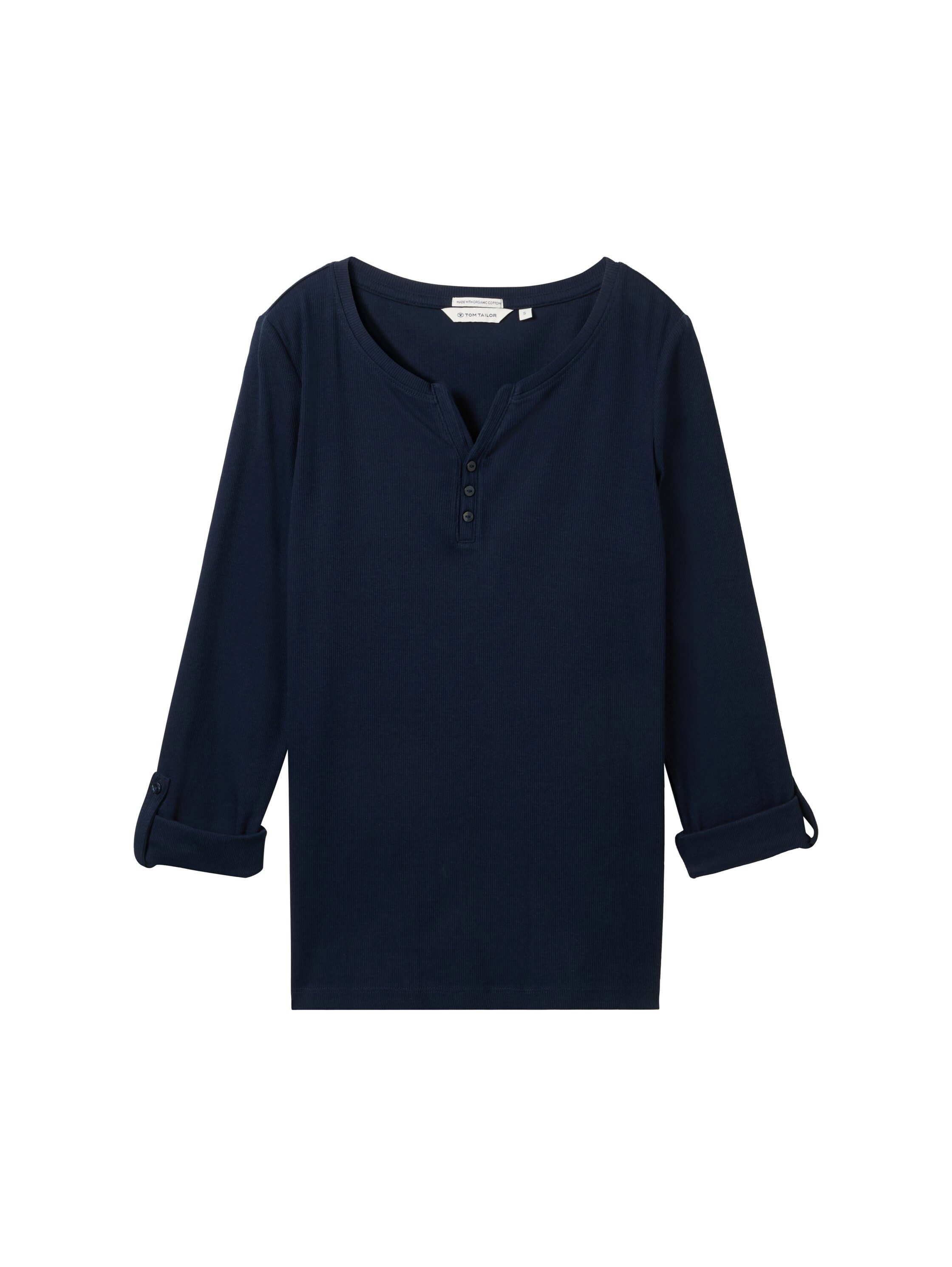 Tom Tailor Henleyshirt met 7/8 mouw