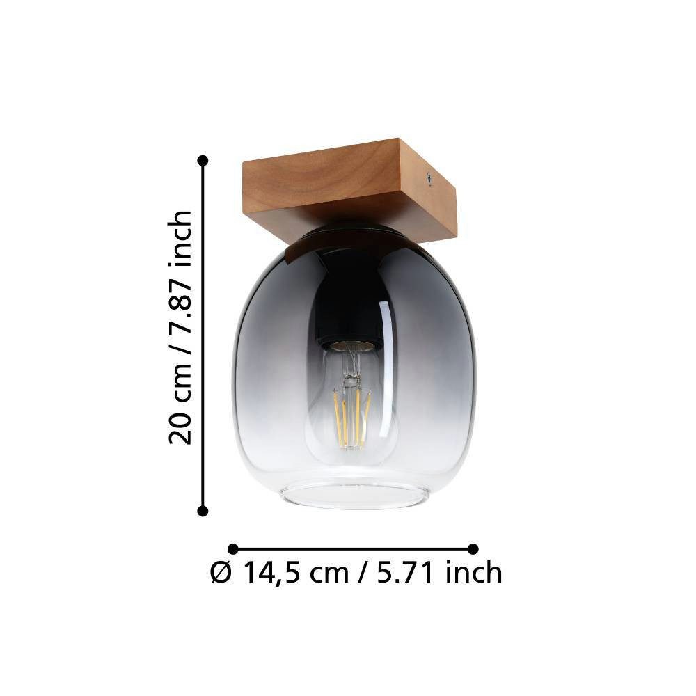 EGLO Plafondlamp FILAGO Plafondlamp, bruin en zwart-transparant, FSCM70PA, E27 fitting (1 stuk)