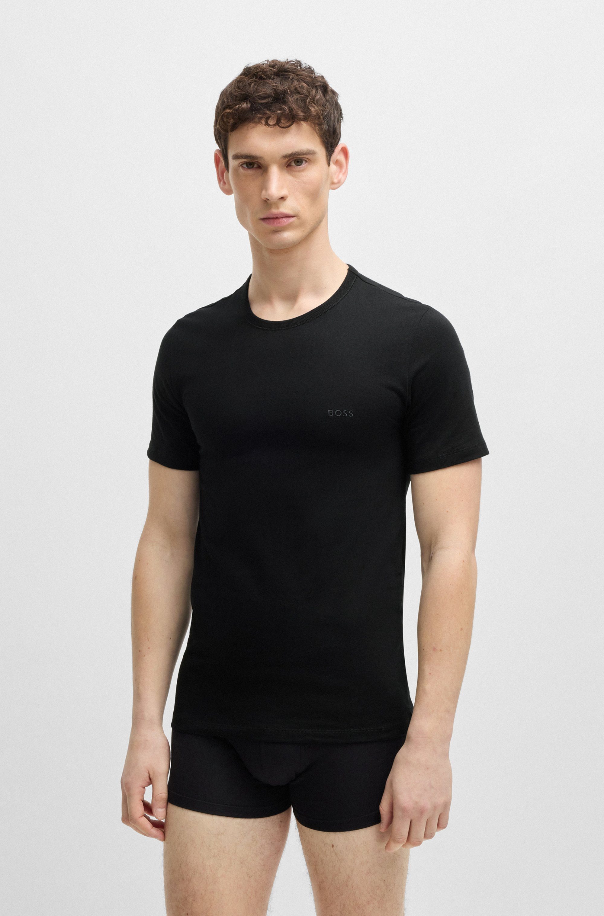 BOSS T-shirt TShirtRN 3P Classic met boss borduurwerk (set, 3-delig)