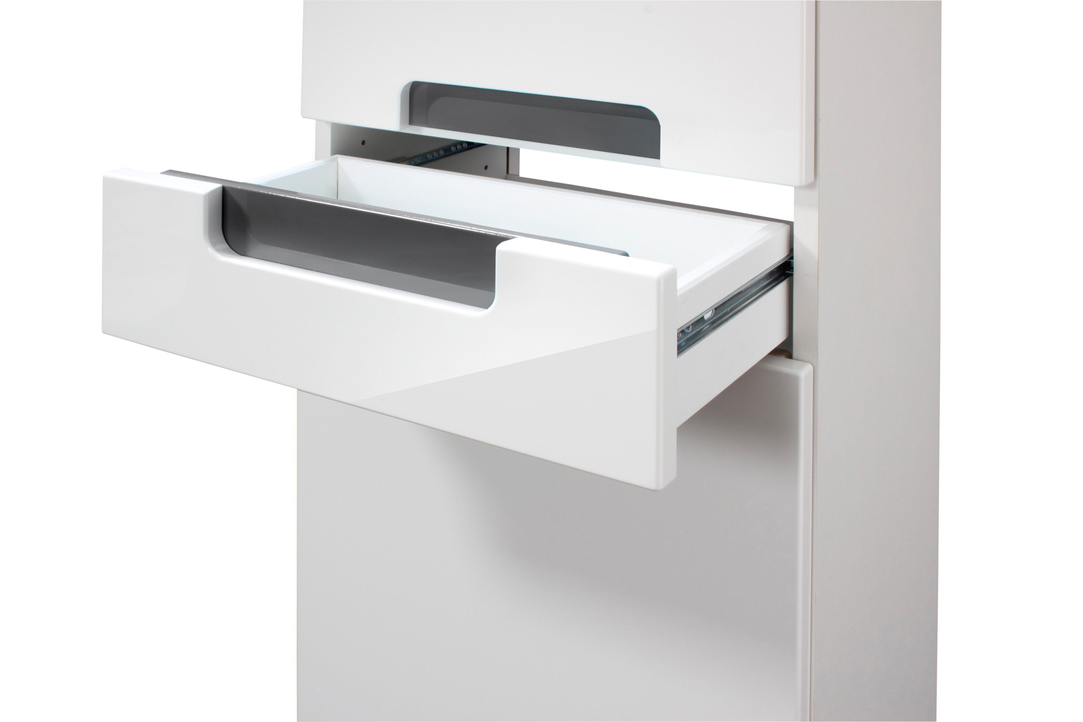 welltime Hoge kast Siena Breedte 40 cm, met hoogglanzende fronten in wit