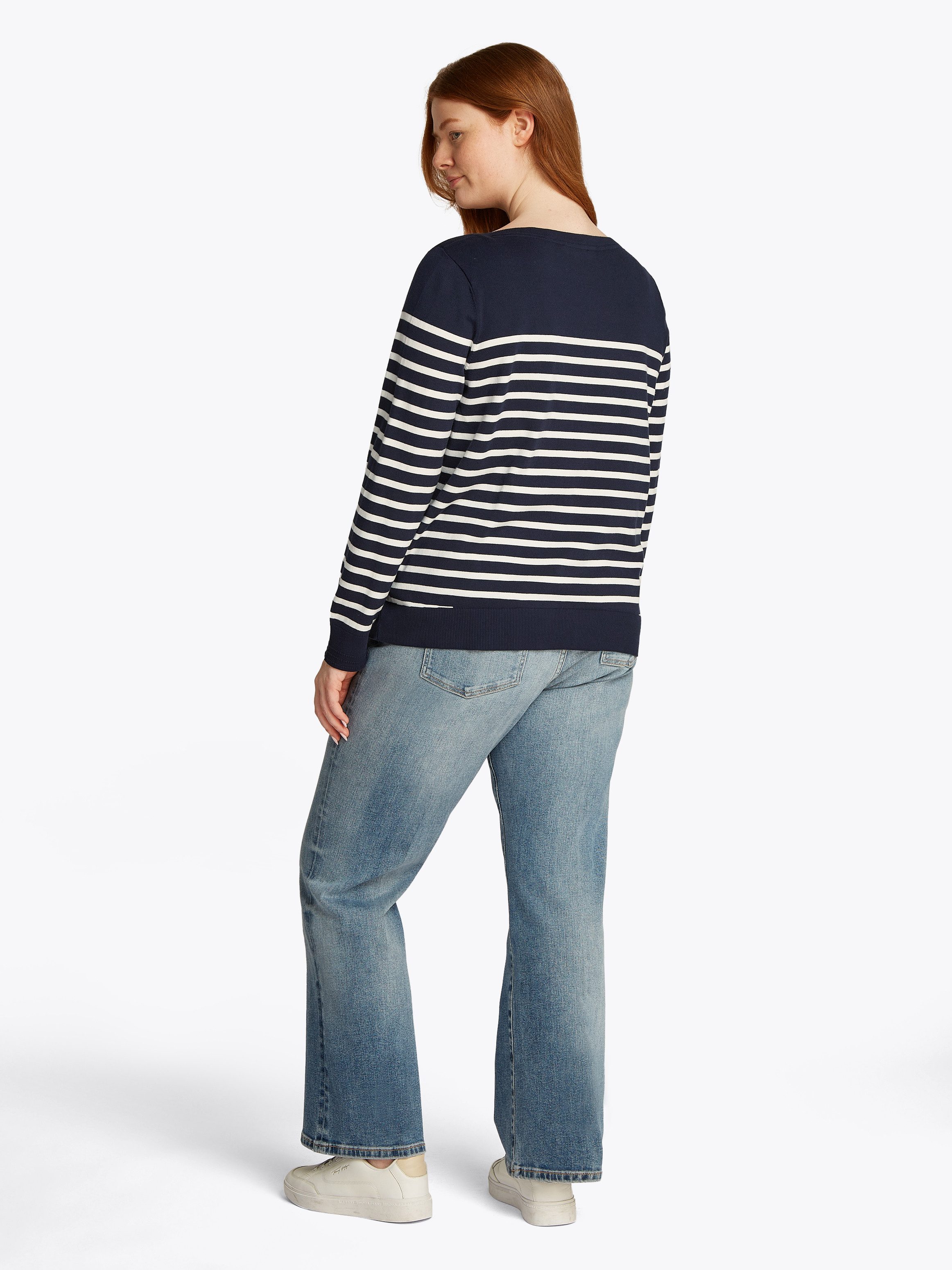 Tommy Hilfiger Curve Gebreide trui CRV CO JERSEY STITCH LS B-NK SWT
