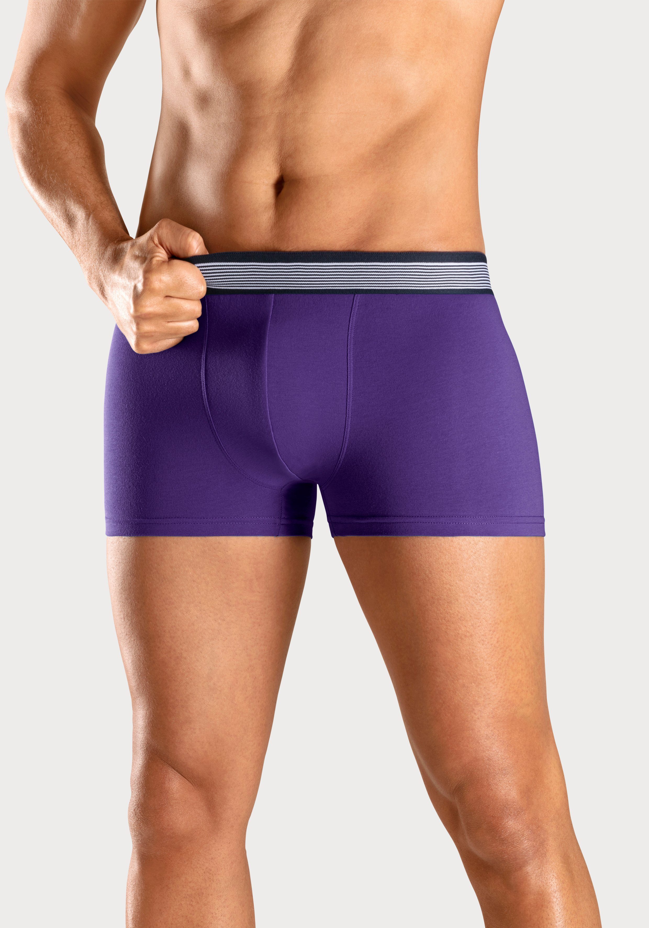 H.I.S Boxershort voor heren met gestreepte weefband (set, 4 stuks)