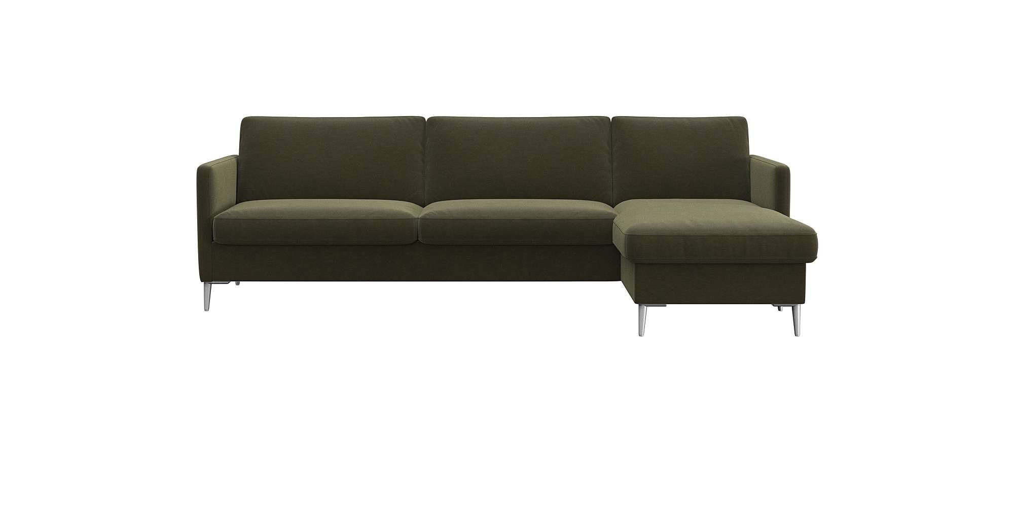 FLEXLUX Hoekbank Fiore, super zitcomfort door koudschuim in de zitting, L-vorm groen, hoekbanken