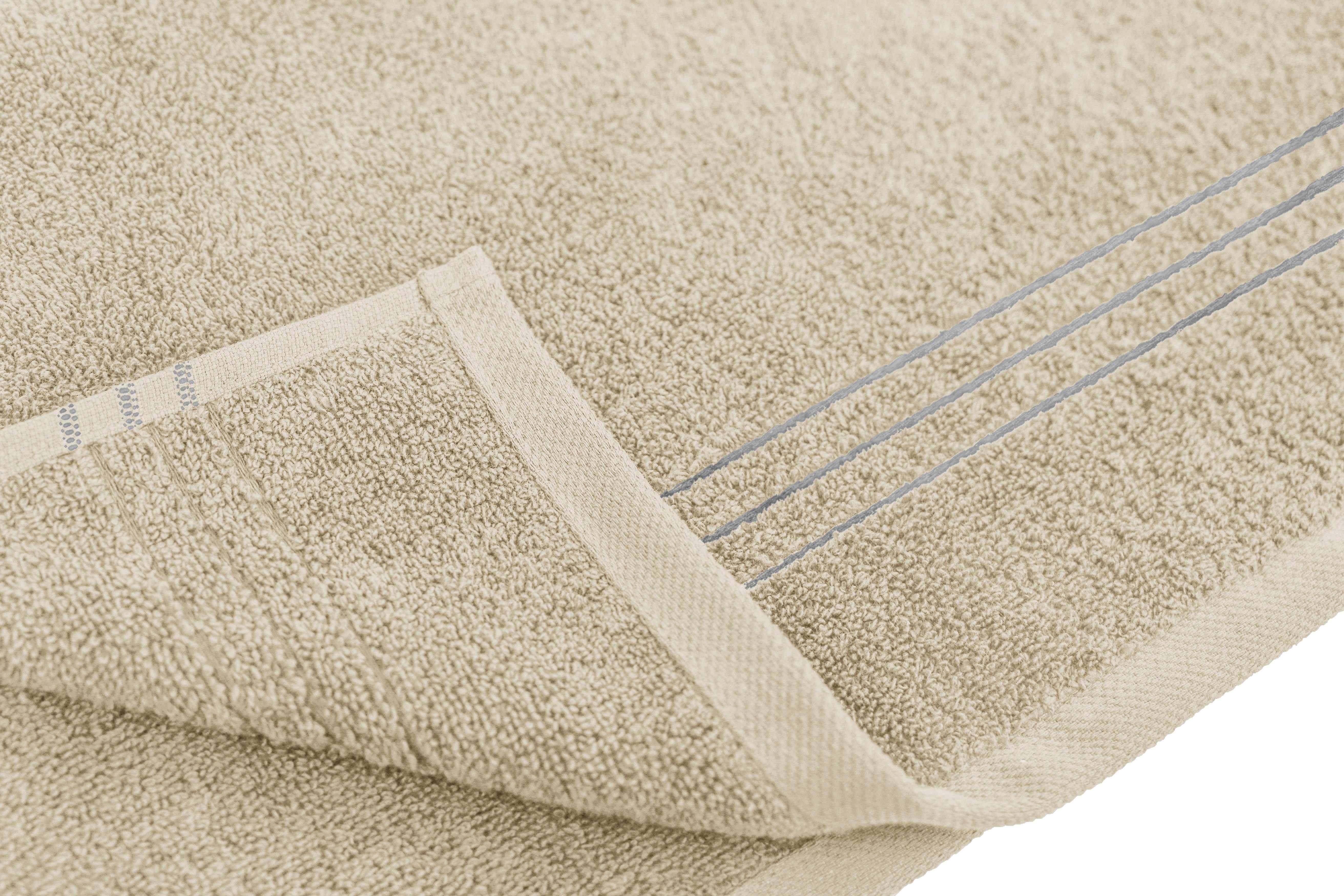 my home Handdoekenset Lillou met streep rand, premium katoen, 4 handdoeken (50x100 cm) (4 stuks)