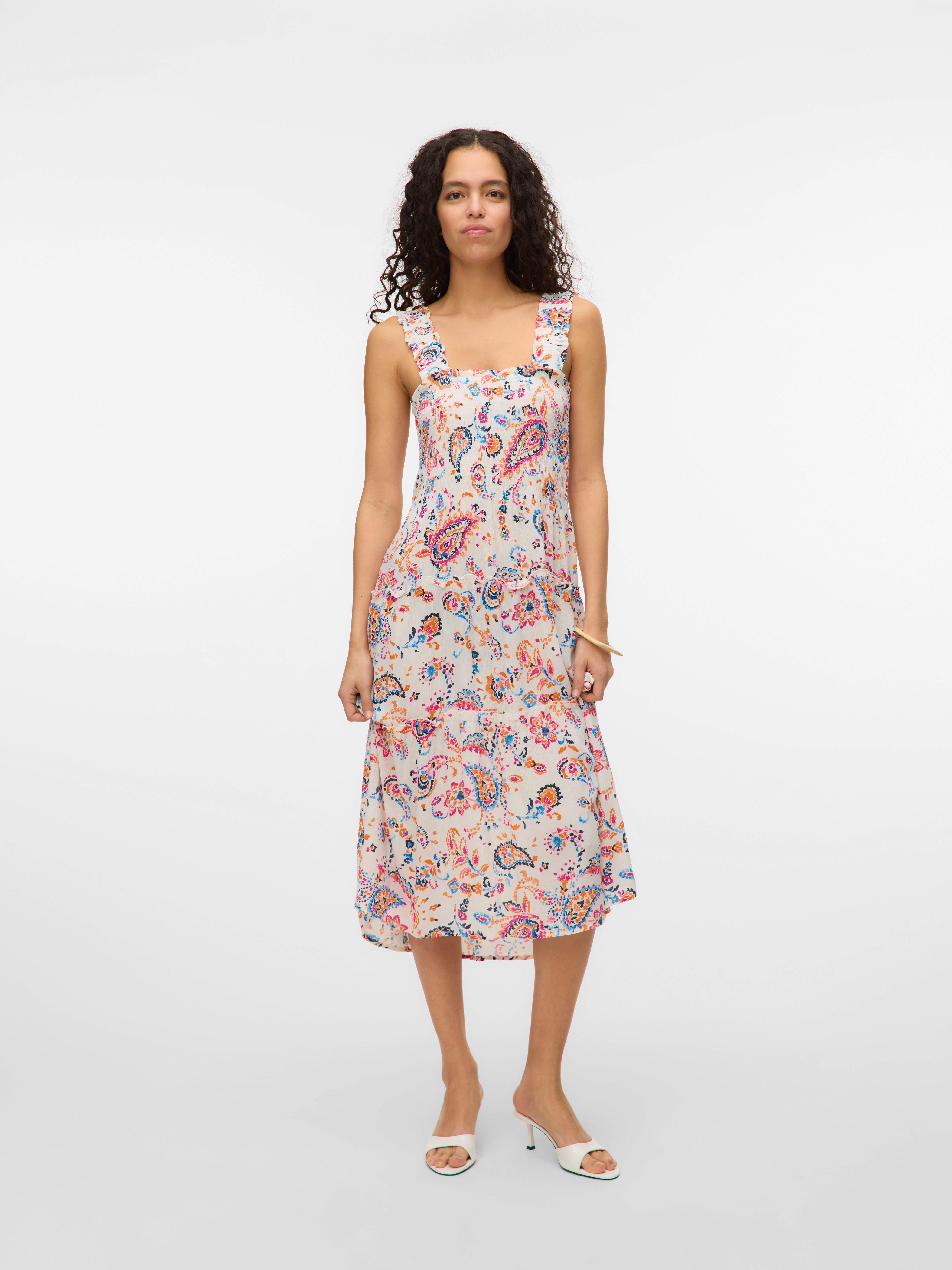 Vero Moda Zomerjurk VMMENNY SL SMOCK CALF DRESS WVN GA