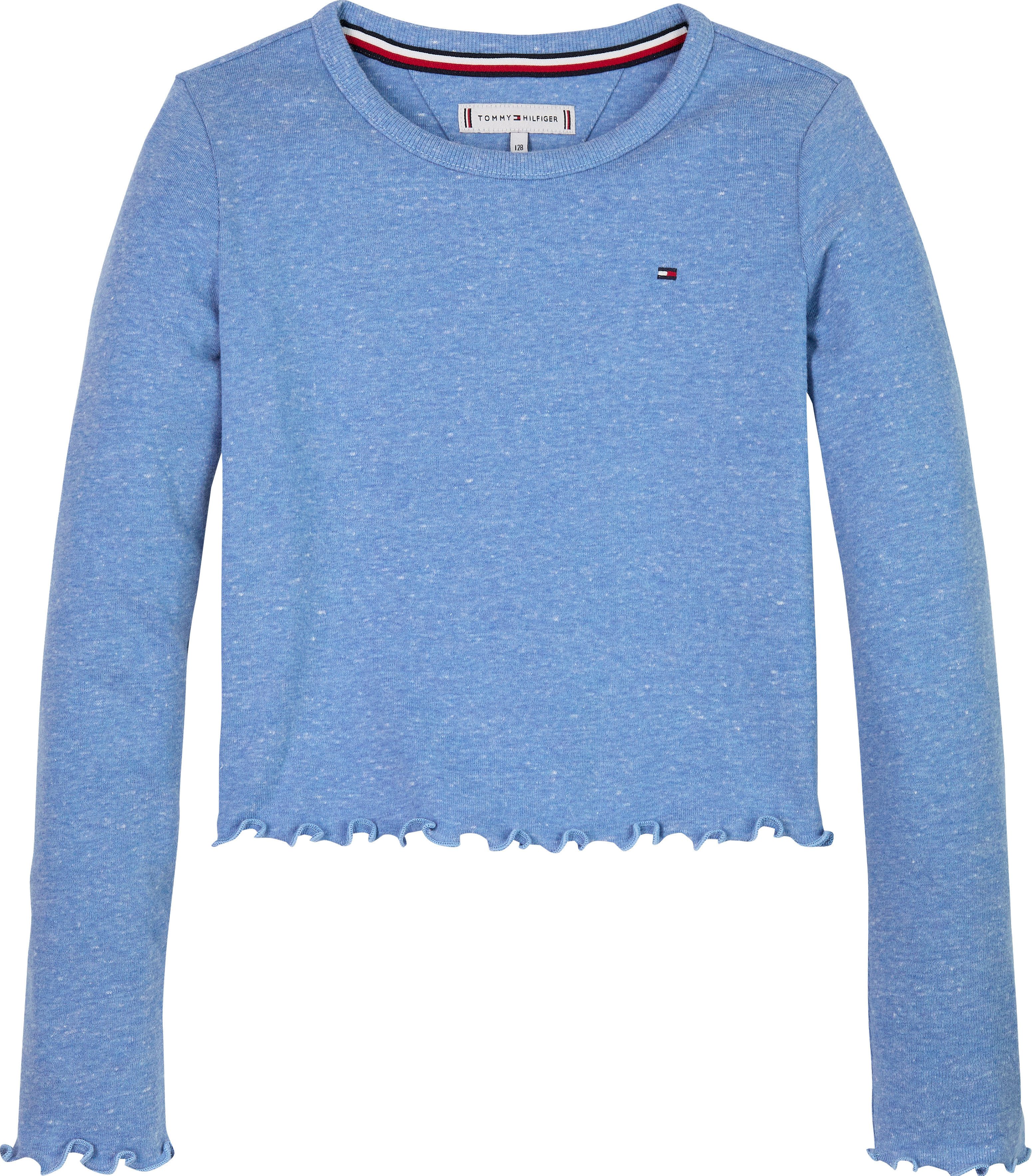 Tommy Hilfiger Shirt met lange mouwen SLUB KNIT TOP LS met golvende zoom