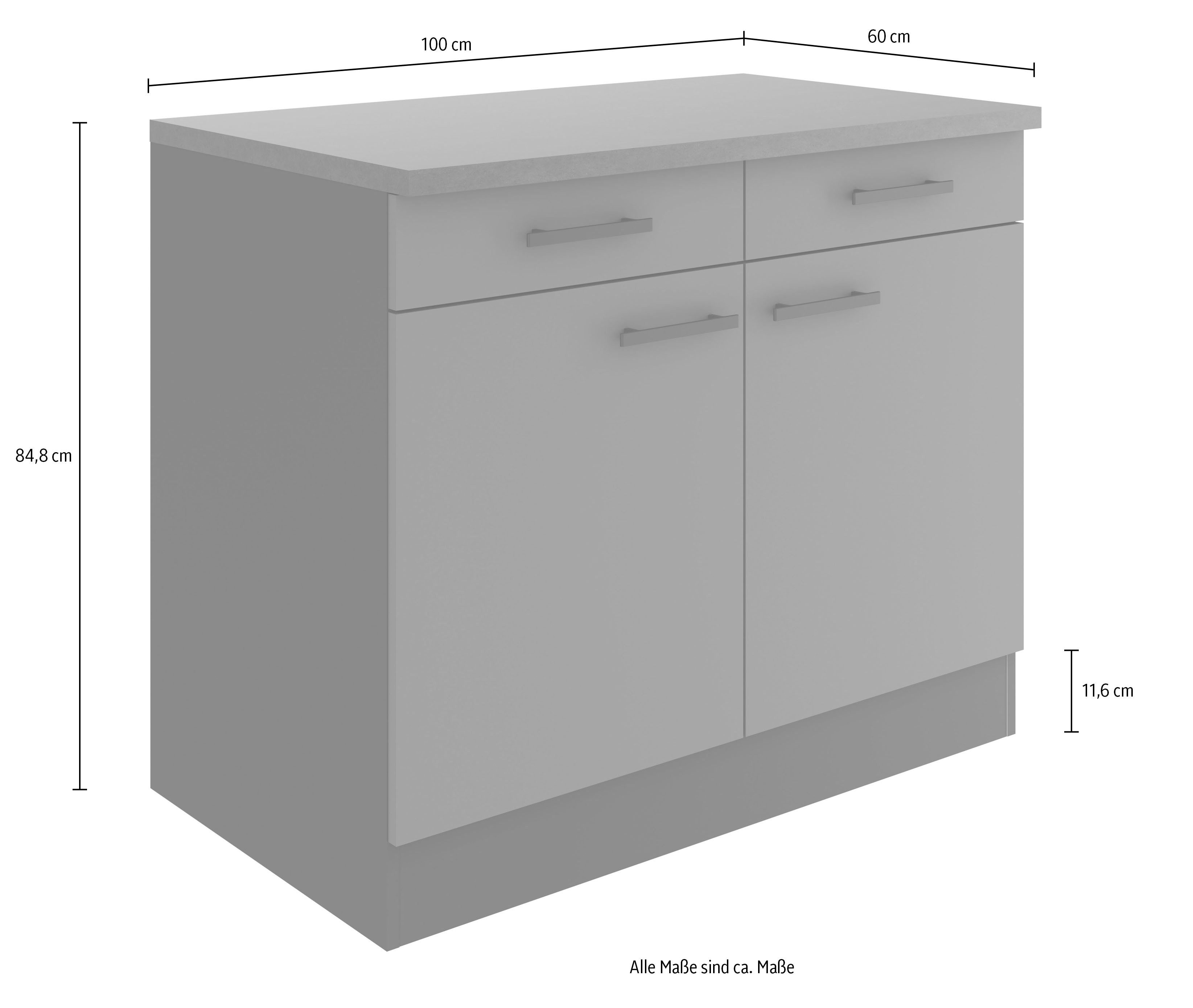 OPTIFIT Onderkast Bella Breedte 100 cm, met 2 deuren en 2 lades