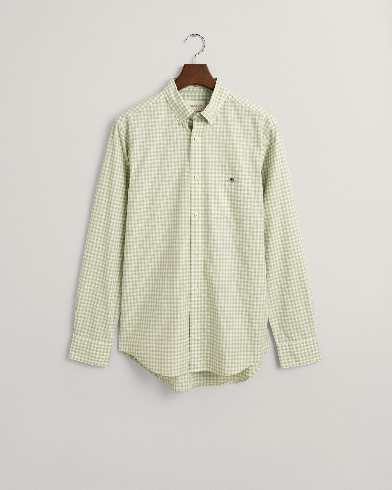 Gant Overhemd met lange mouwen REG POPLIN GINGHAM SHIRT met logoborduursel op borsthoogte