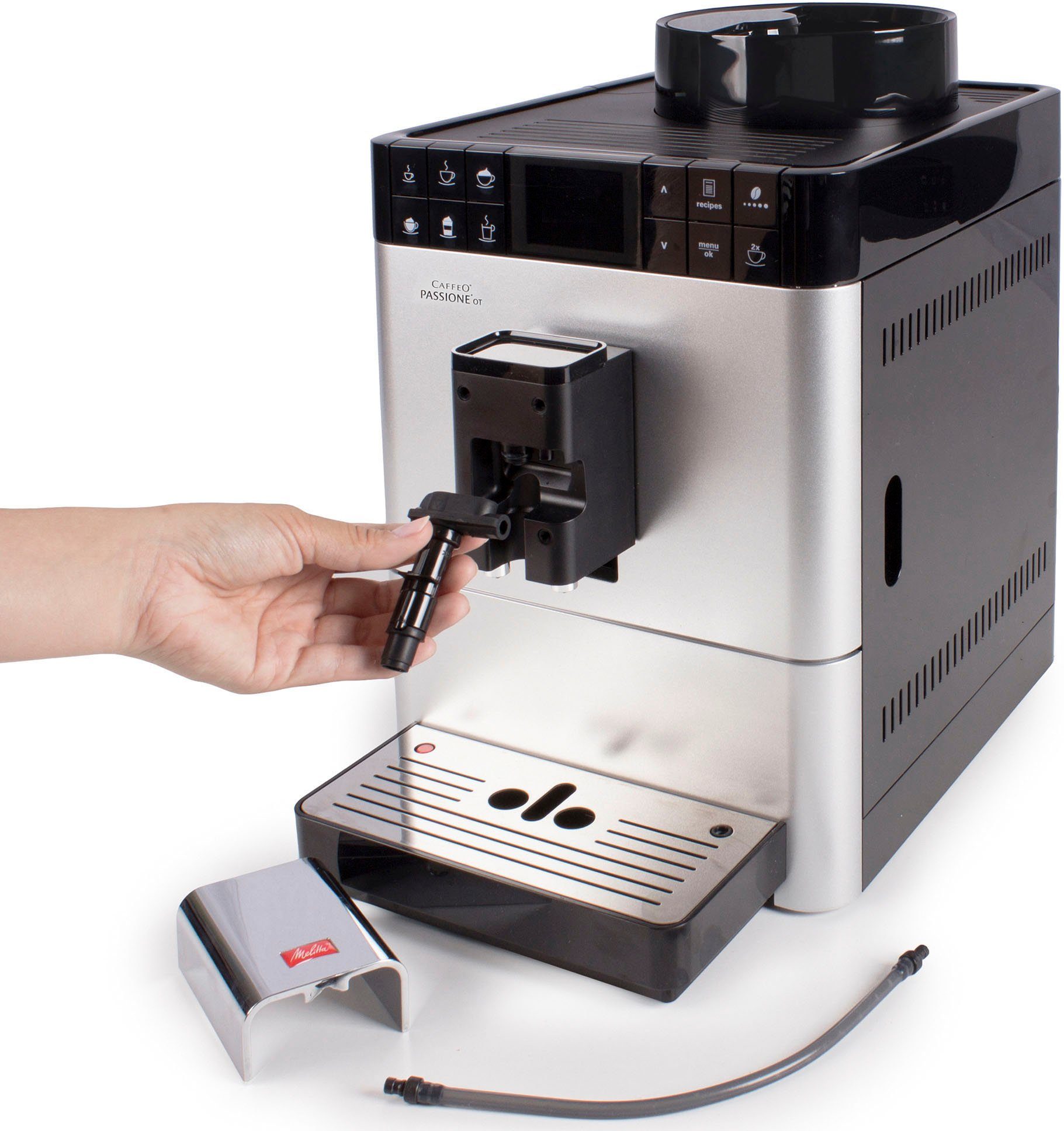 Melitta Volautomatisch koffiezetapparaat Passione® One Touch F53/1-101, zilverkleur, One-touch-functie , per kopje precies de juiste hoeveelheid versgemalen bonen