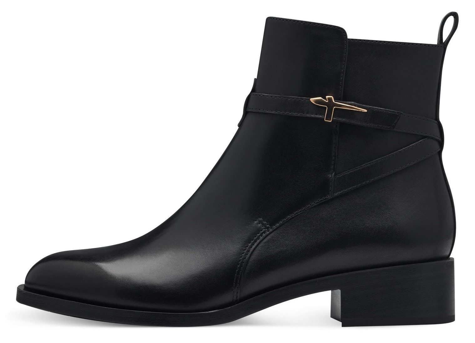 Tamaris Laarsjes blokhak, business schoen, ankleboots met t-logo decoratie