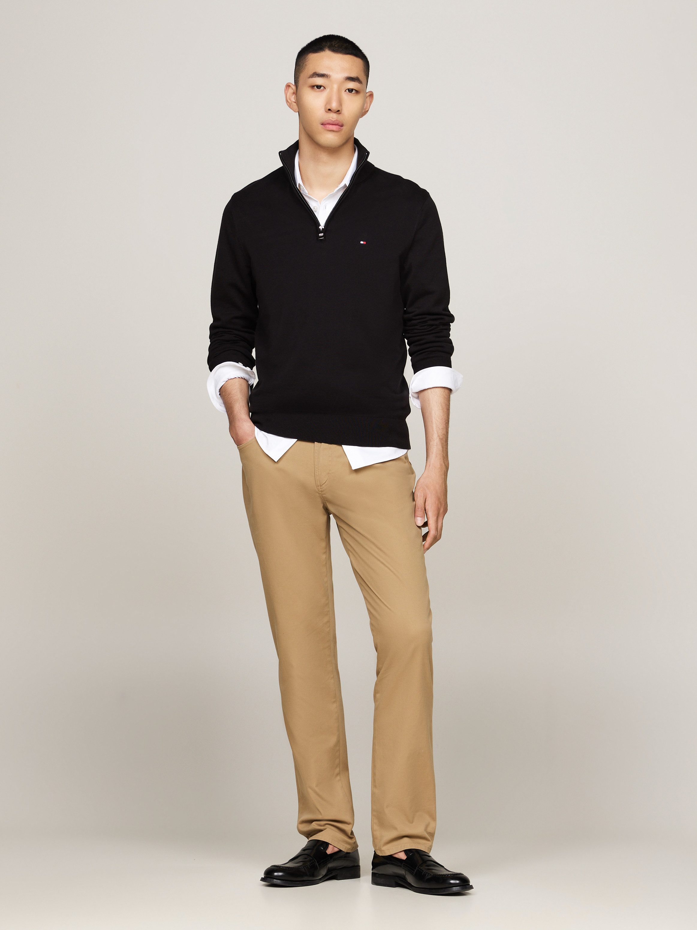 Tommy Hilfiger Schipperstrui ESSENTIAL COTTON ZIP MOCK