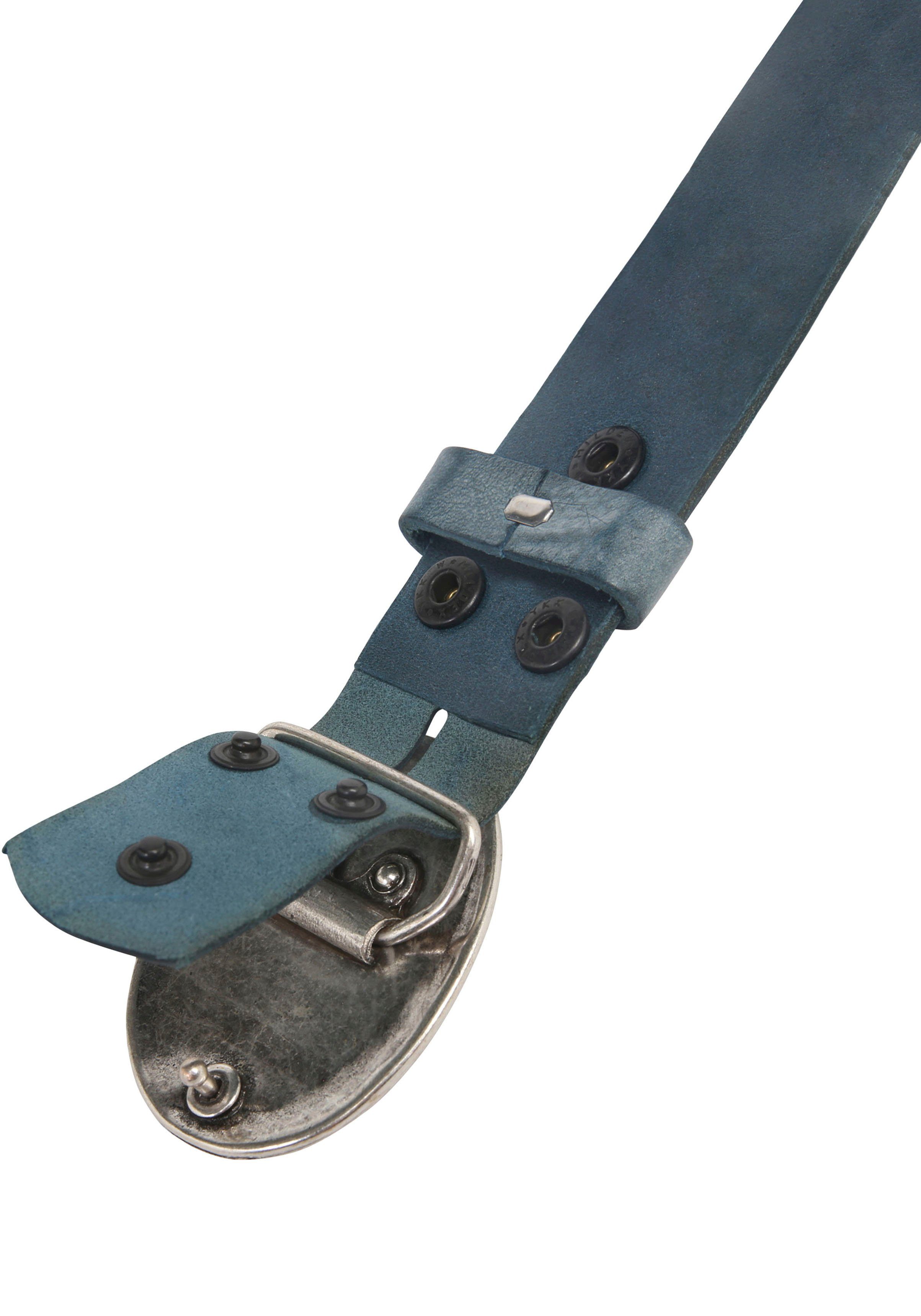 RETTUNGSRING by showroom 019° Leren riem met verwisselbare sluiting "bloem krul"