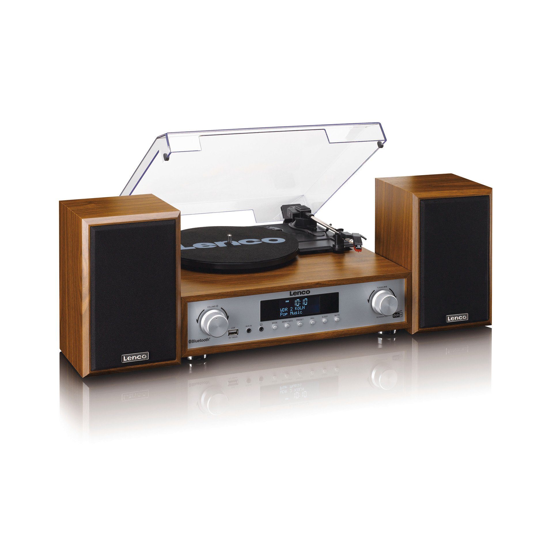 HiFi Stereo set met platenspeler, DAB+-FM-radio en Bluetooth® Lenco Hout