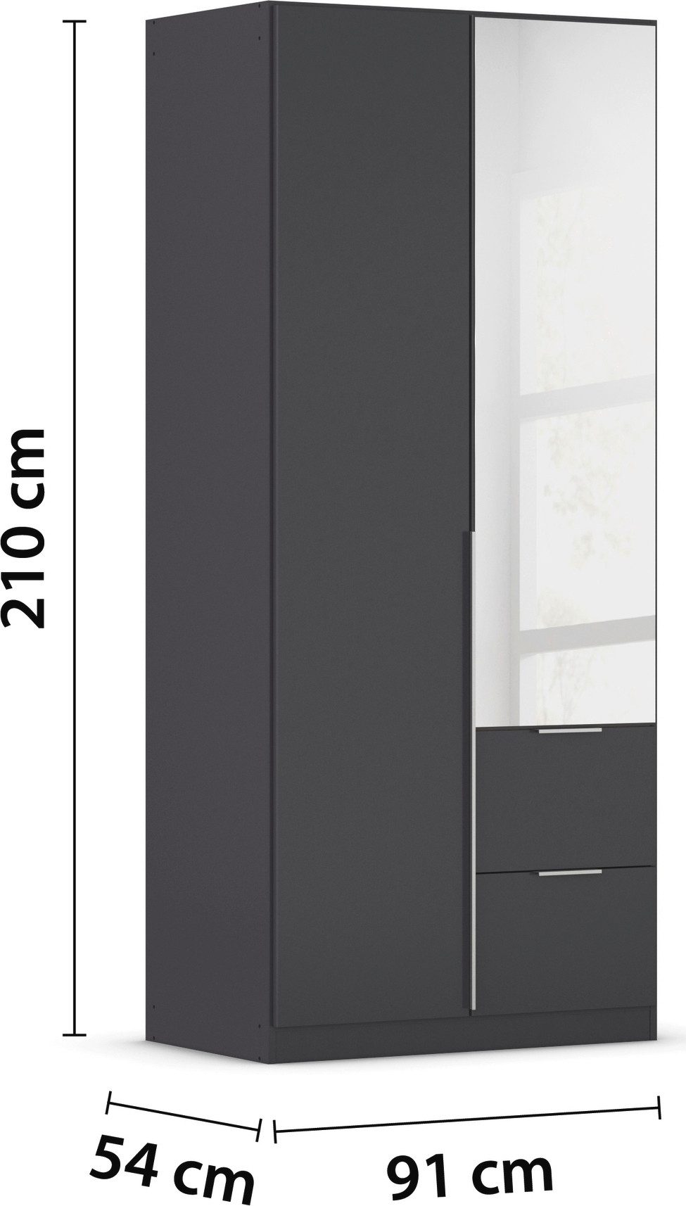rauch Draaideurkast Kledingkast kast garderobe AGORDO met decor- of hoogglansfront