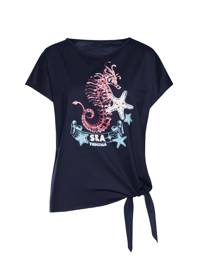 Trigema T-shirt TRIGEMA T-shirt met zeepaard-print (1-delig)