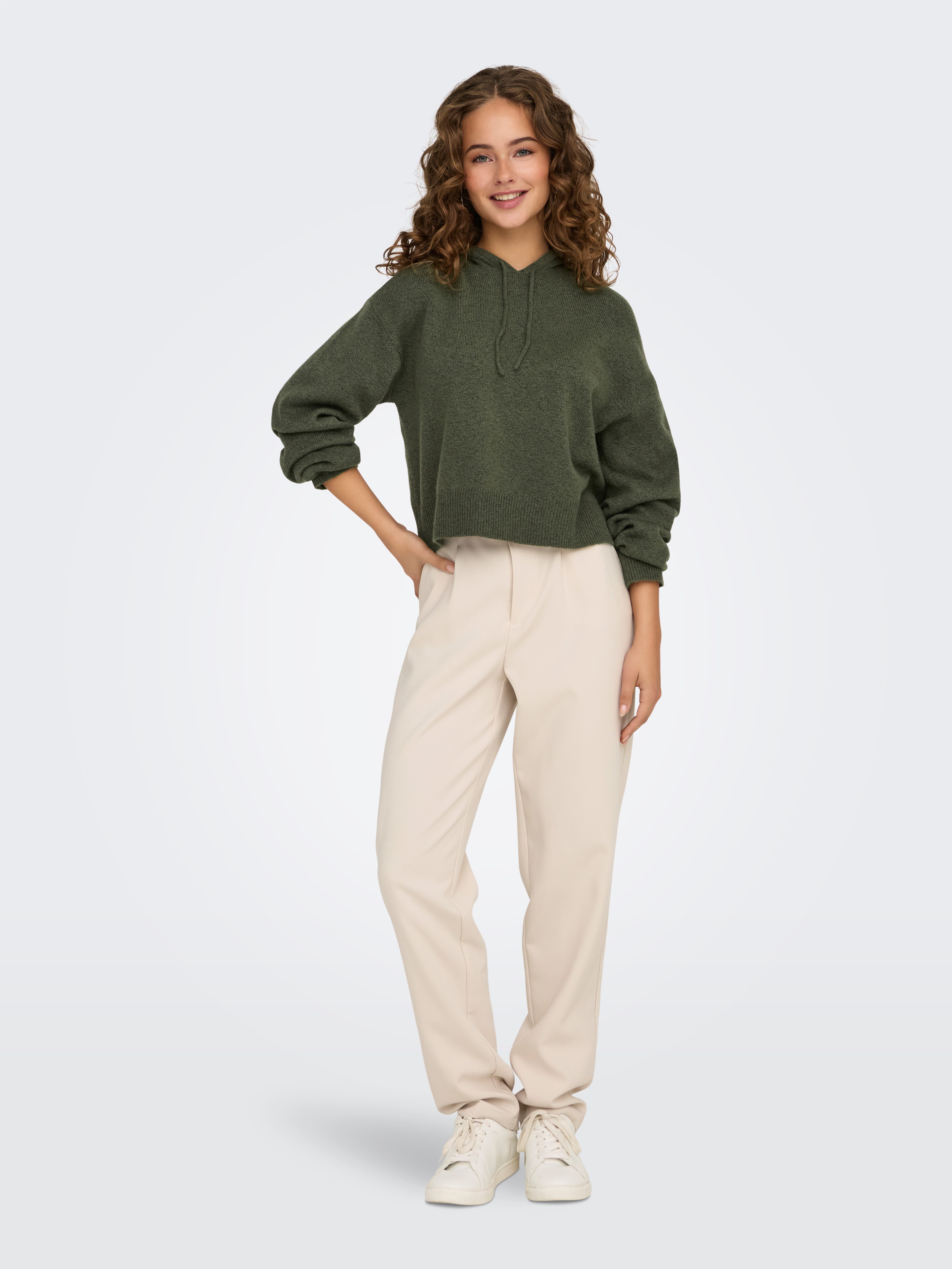 JDY Capuchontrui JDYRUE LIFE L/S SHORT HOOD PUL KNT NOOS