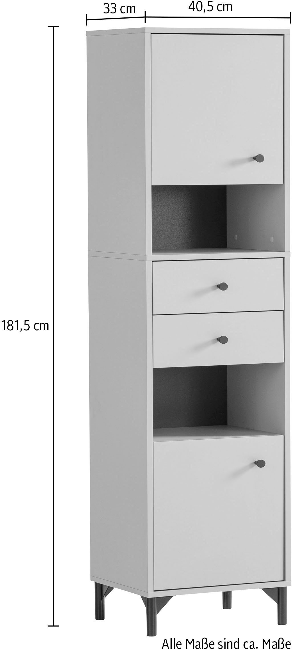 Schildmeyer Hoge kast Smash, breedte 40 cm Abrikozen decor, verwisselbare deuropening