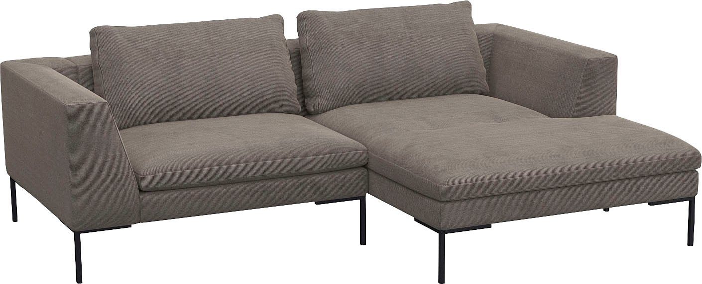 FLEXLUX Hoekbank Loano, super comfortabel zitcomfort door koudschuim in de zitting, L-vorm