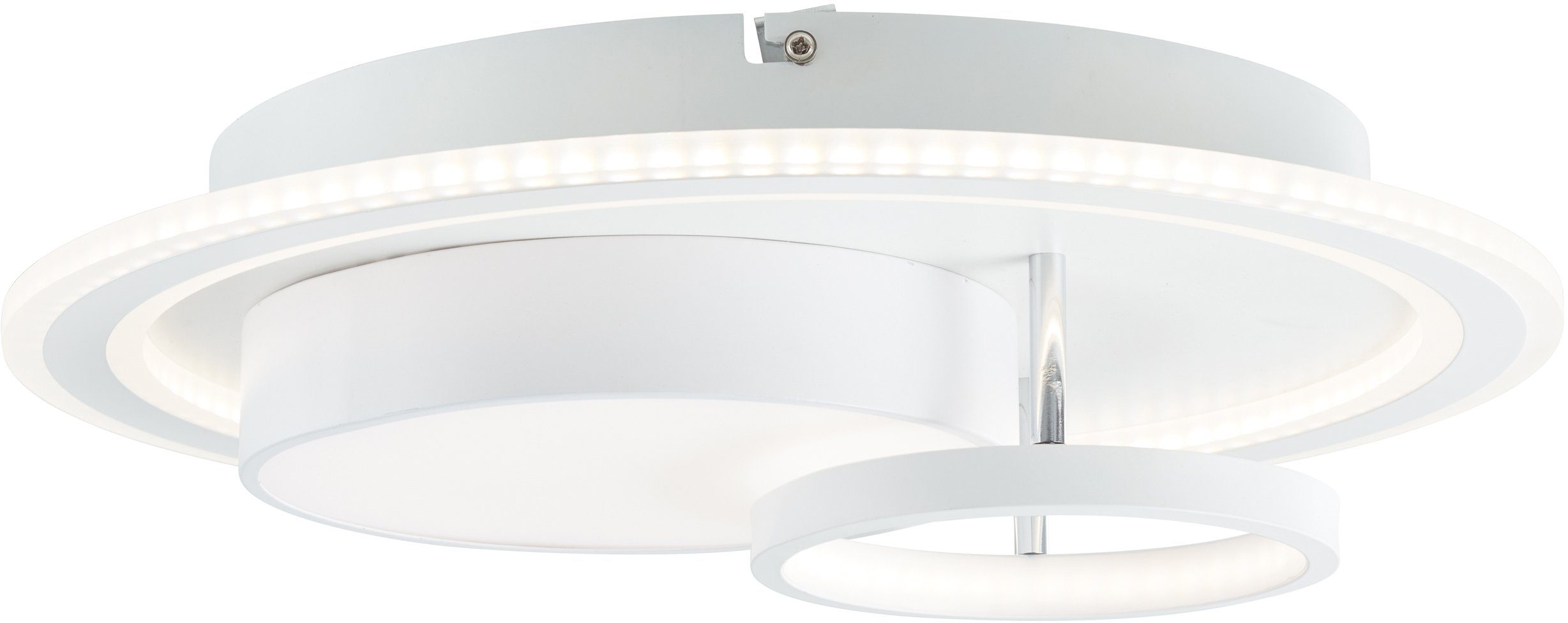 Brilliant Leuchten Led-plafondlamp Sigune Ø 40 cm, dimbaar, CCT, 4800 lm, afstandsbediening, metaal, wit/zwart (1 stuk)