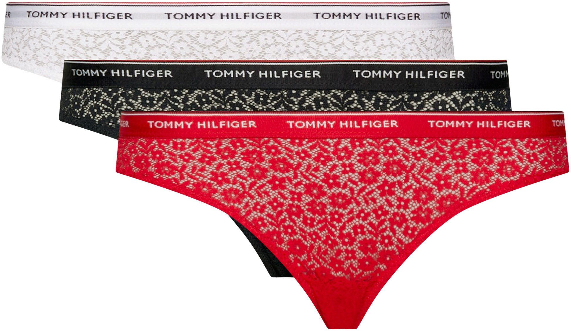 NU 20% KORTING: Tommy Hilfiger Underwear Bikinibroekje 3 PACK BIKINI LACE (EXT SIZES) met tommy hilf