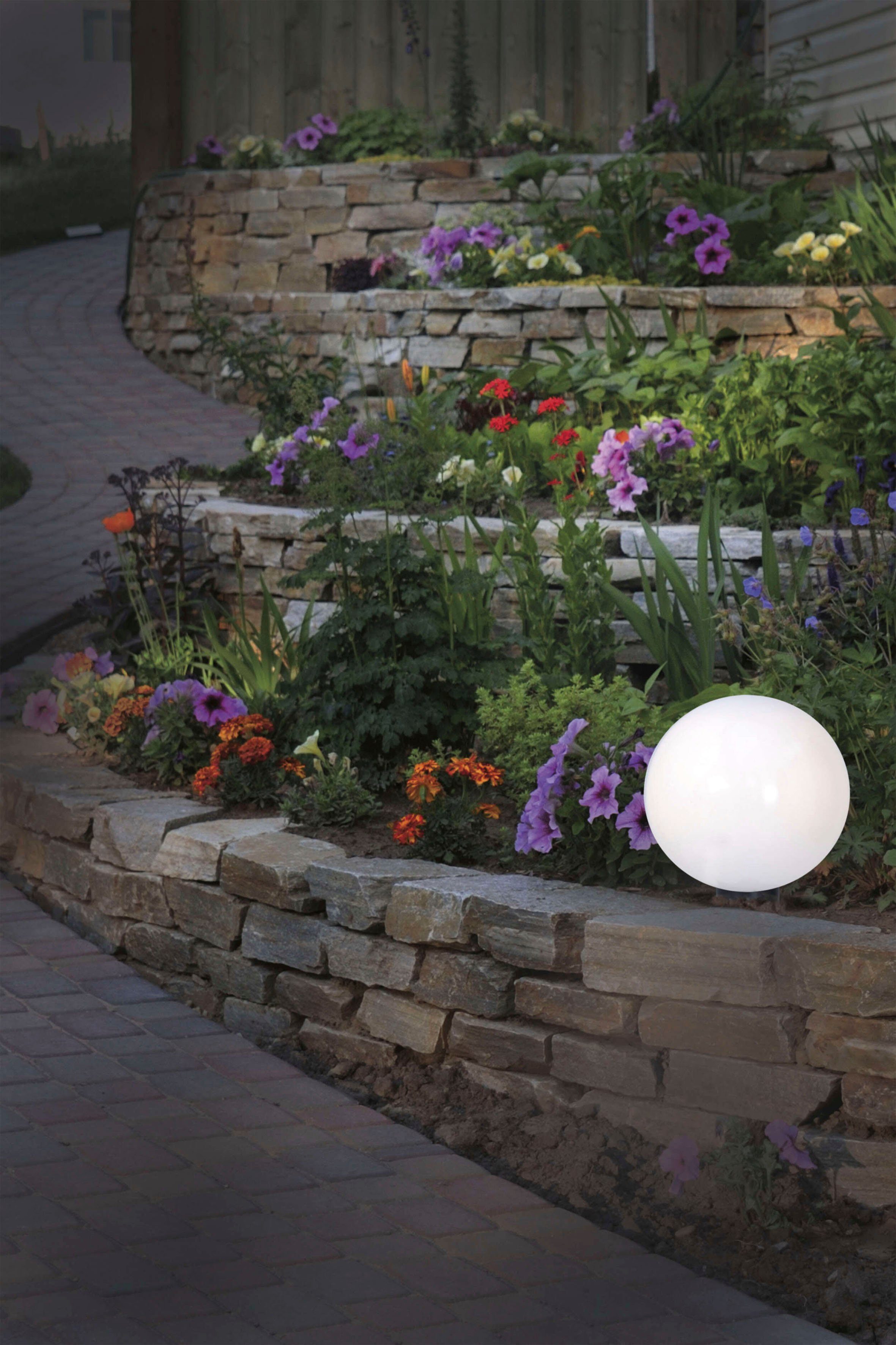 näve Bollamp BALL Kunststof, wit/opaal, d: 50 cm, spit zwart, excl. 1 x E27 max. 40 W (1 stuk)