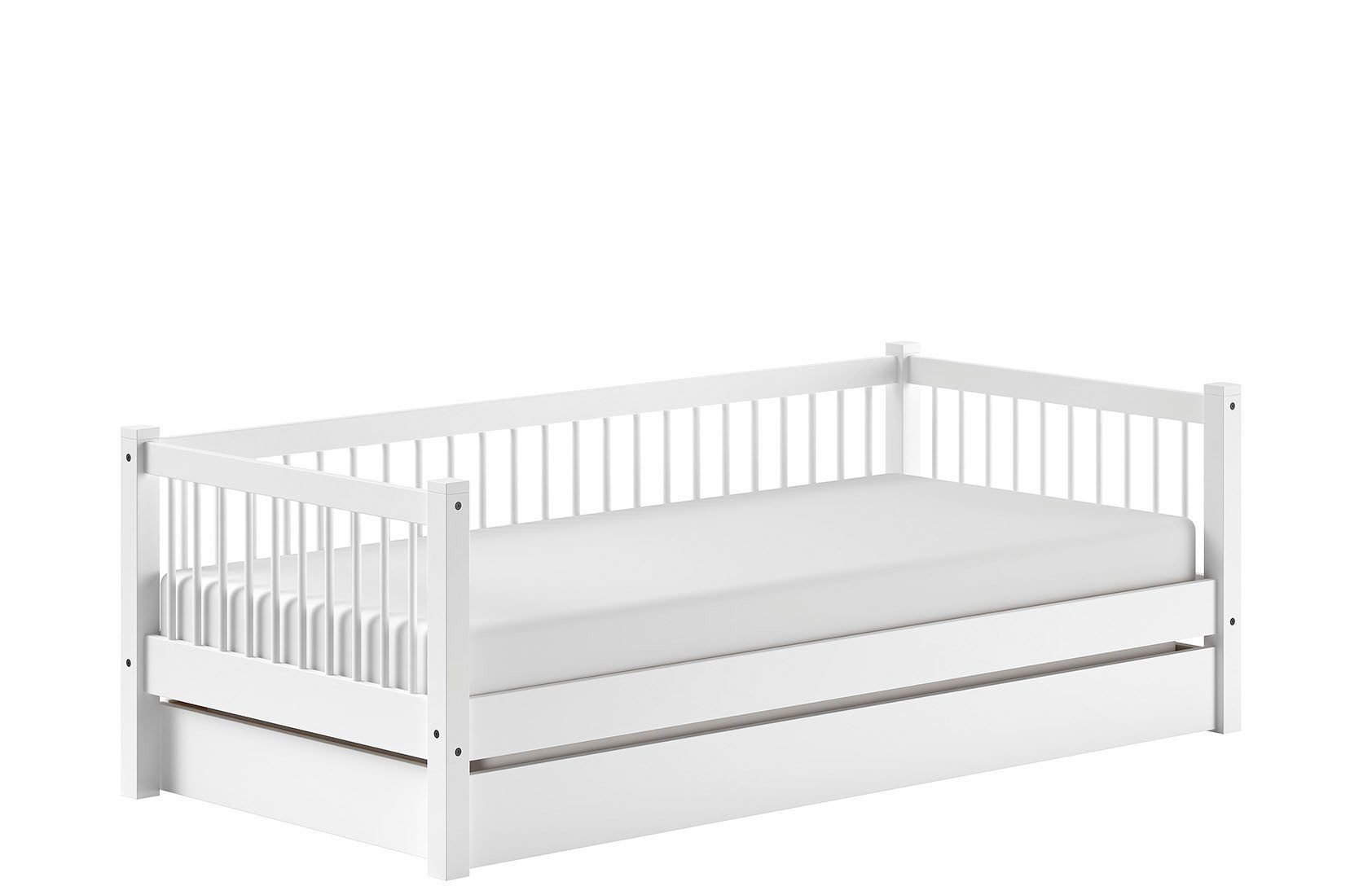 Home affaire 1-persoonsledikant met lf 90x200 cm, optioneel met of zonder bedlade, beuken wit