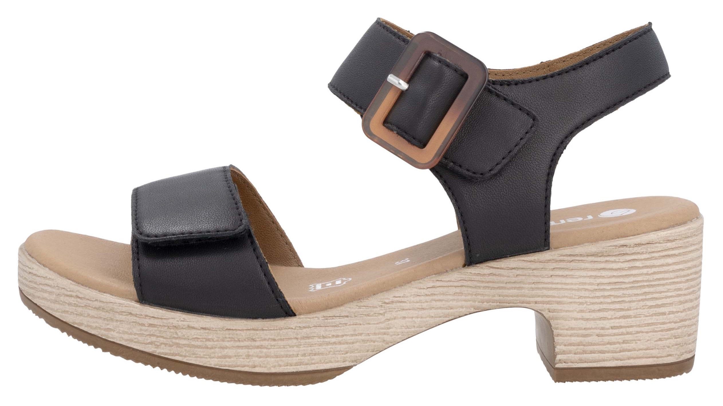 Remonte Sandaaltjes ELLE-Collection , blokhak, zomerschoen, sandaal met klittenbandsluitingen