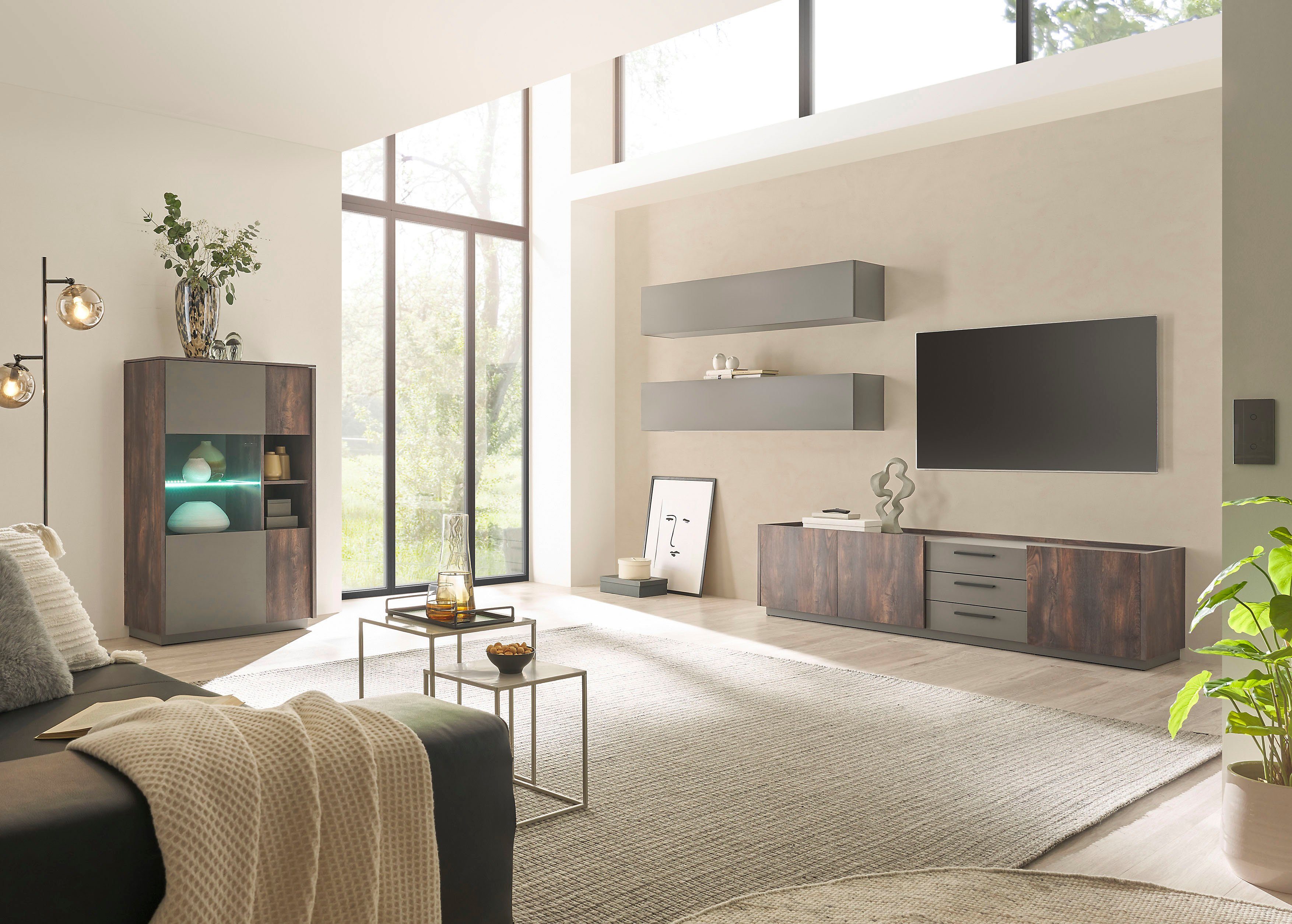 INOSIGN Vitrinekast Largo Soft-closefunctie, hoogte ca. 130 cm