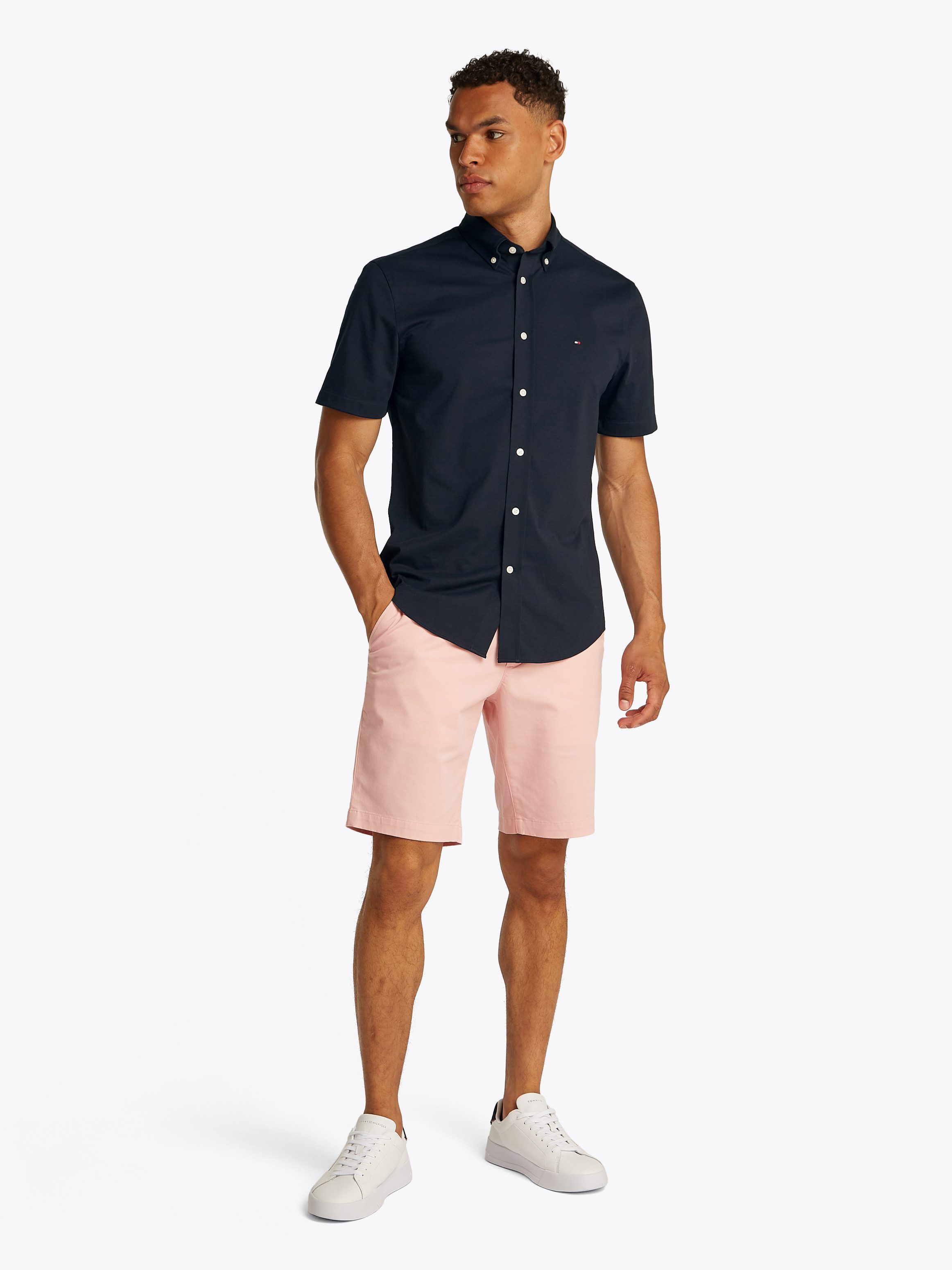 Tommy Hilfiger Overhemd met korte mouwen PERFORMANCE KNIT SOLID SS SHIRT