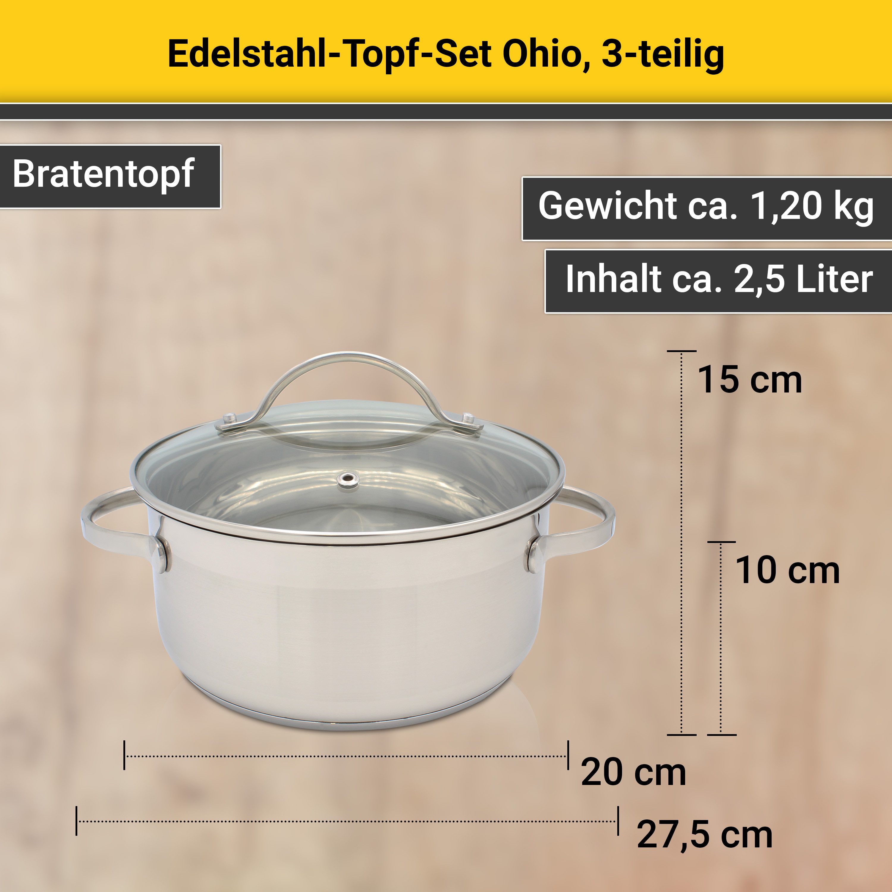 Krüger Pannenset Ohio voor inductiekookvelden geschikt (set)