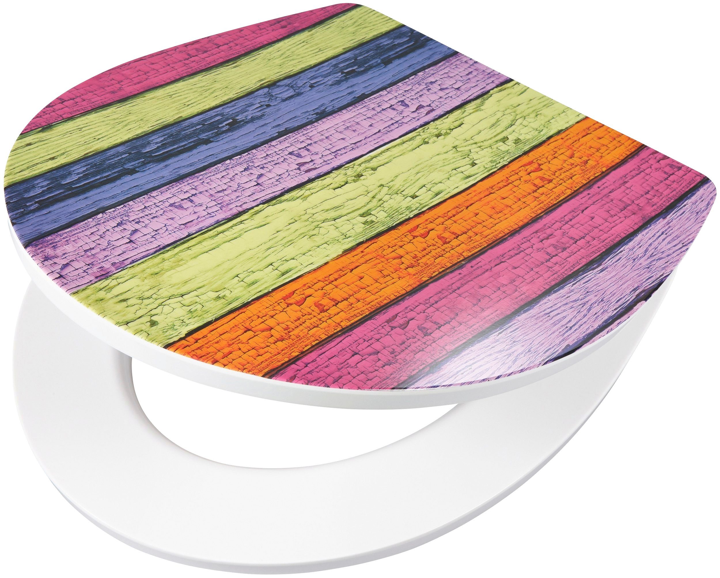 ADOB Toiletzitting Colours Soft-closemechanisme, voor het schoonmaken met één druk op de knop afneembaar