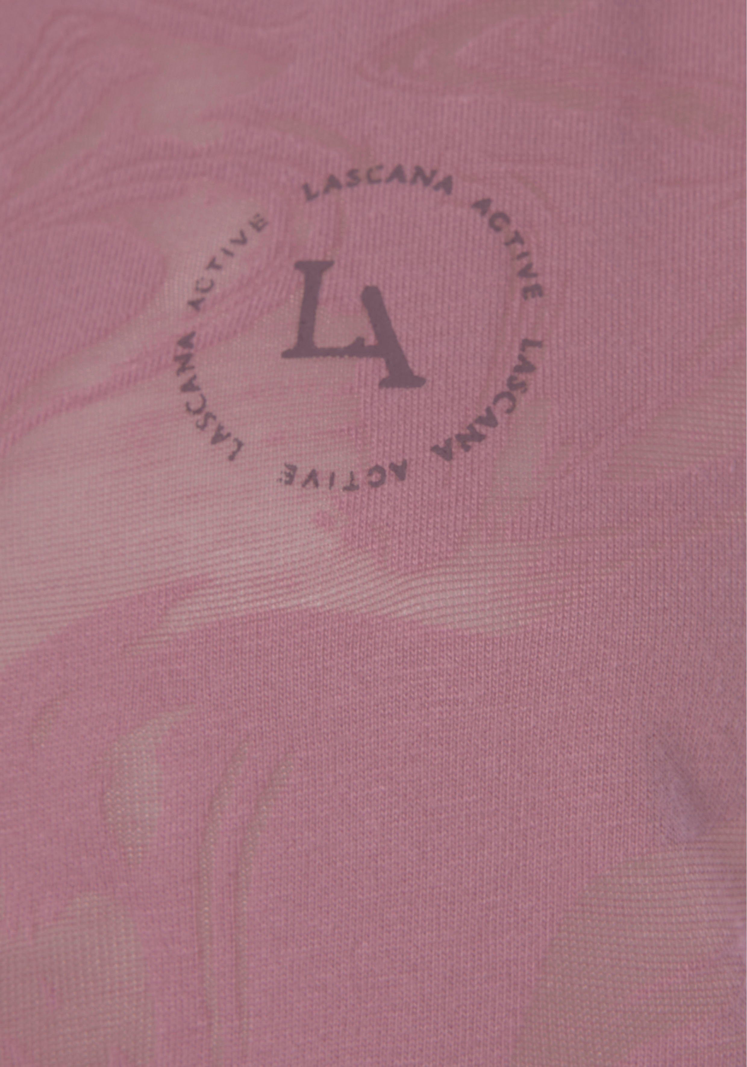 active by Lascana Functioneel shirt -Sportshirt met ronde hals en logoprint