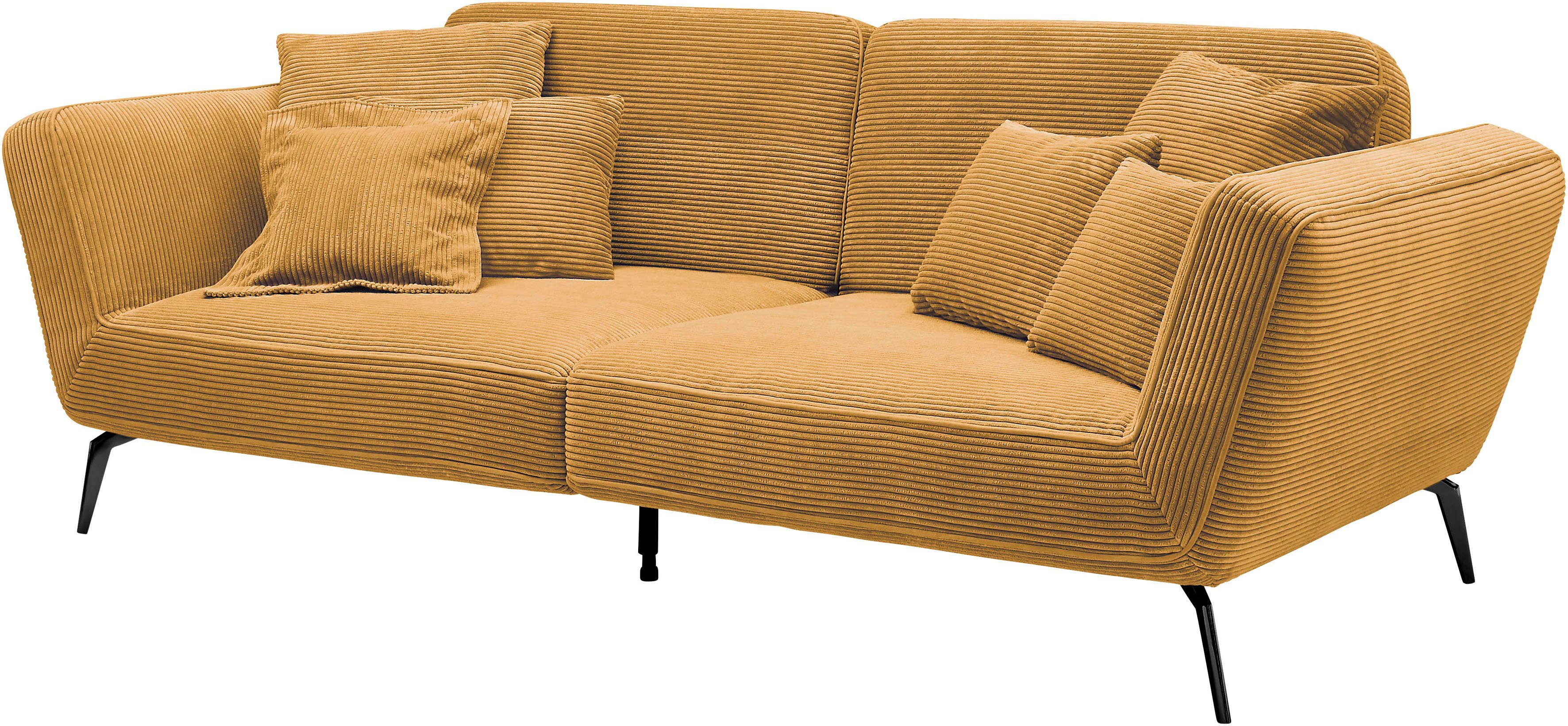 set one by Musterring Megabank SO 4500 Mega-sofa, mega comfortabel, hoogwaardig afgewerkt Voeten zwart mat, optioneel met hoofdsteun, breedte 260cm, in cord