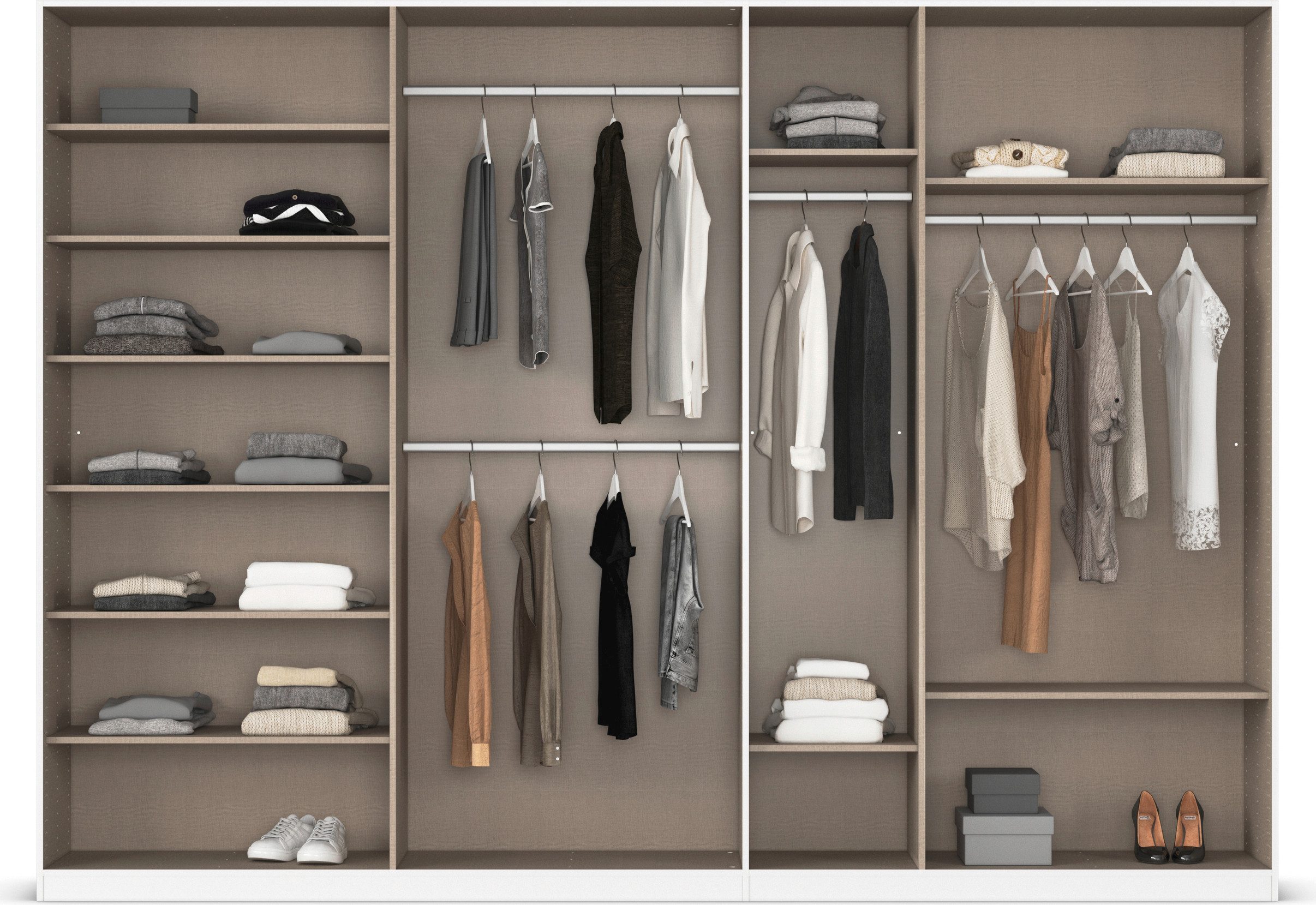 rauch Draaideurkast Kledingkasten kast garderobe AGORDO met glazen front doordachte binnenuitrusting, in 6 breedtes en 2 hoogtes made in germany