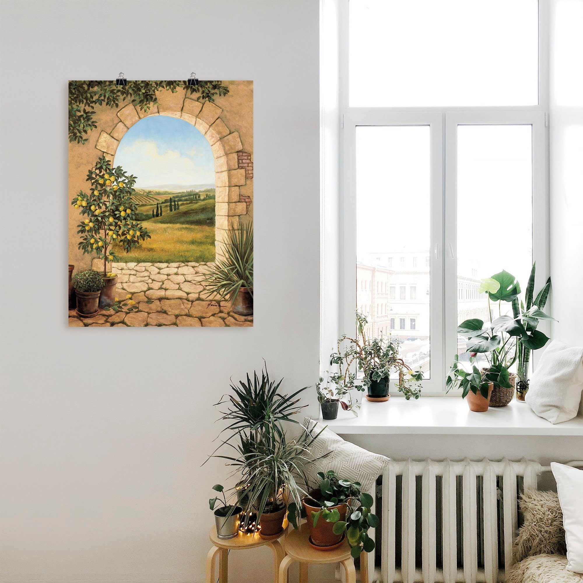 Artland Artprint Citroenboompje voor de boog als artprint van aluminium, artprint voor buiten, artprint op linnen, poster, muursticker