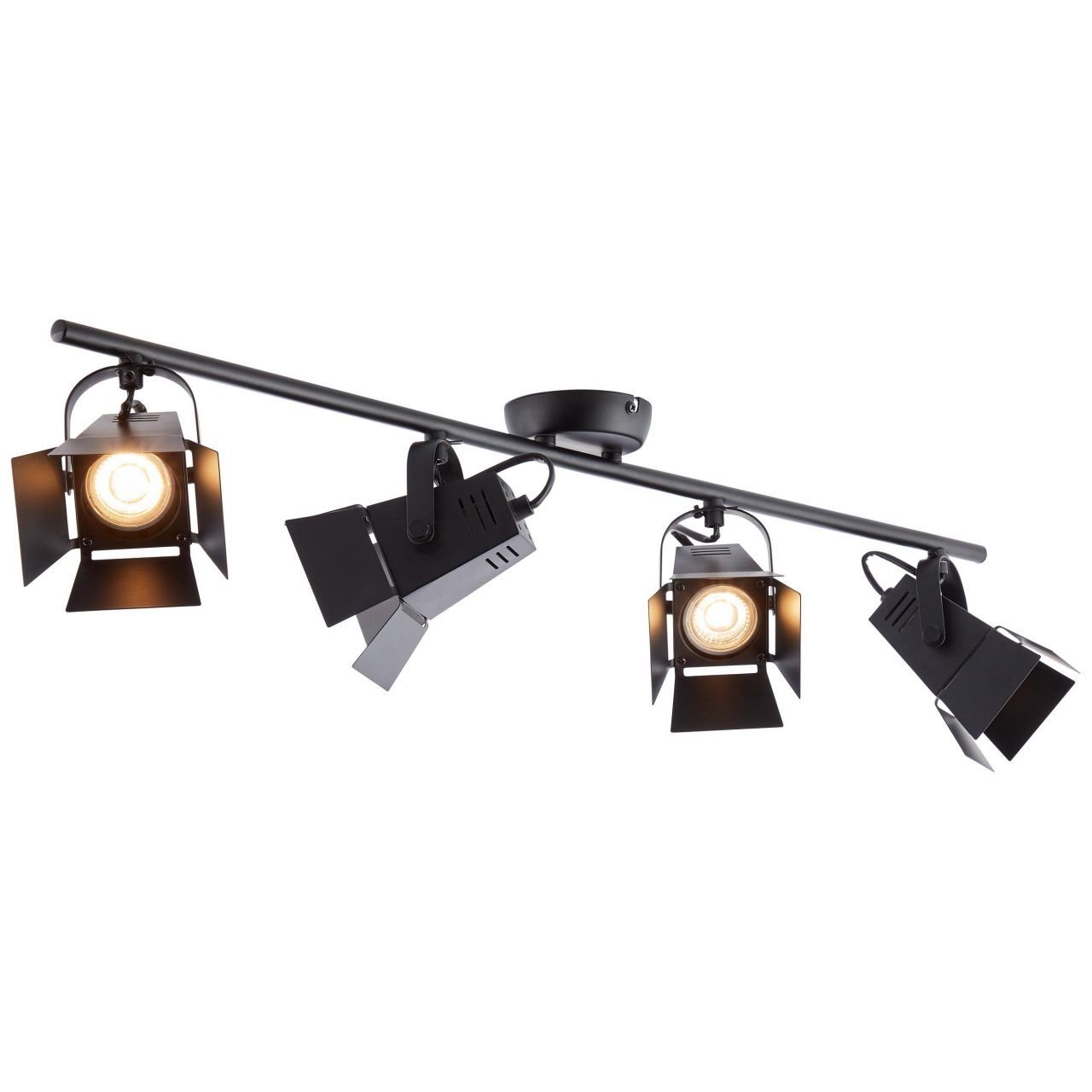 Brilliant Leuchten Plafondspot Movie Led spotrail 4 fittingen matzwart (1 stuk)