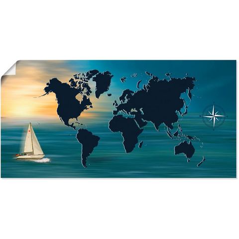 Artland artprint Weltumsegelung mit Weltkarte