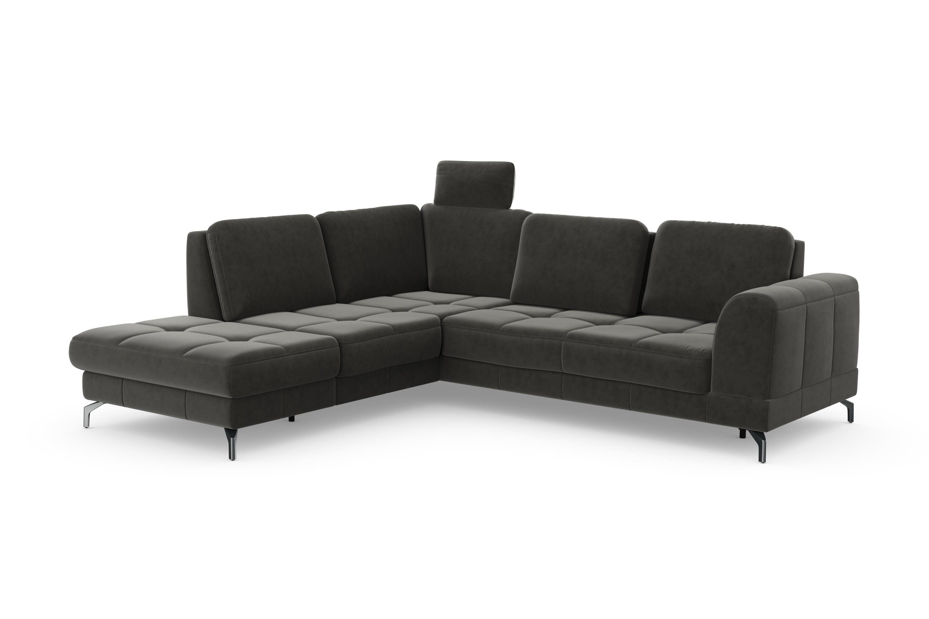 sit&more Hoekbank Bendigo L-vorm inclusief zitdiepteverstelling, bodemvrijheid 12 cm, in 2 pootkleuren