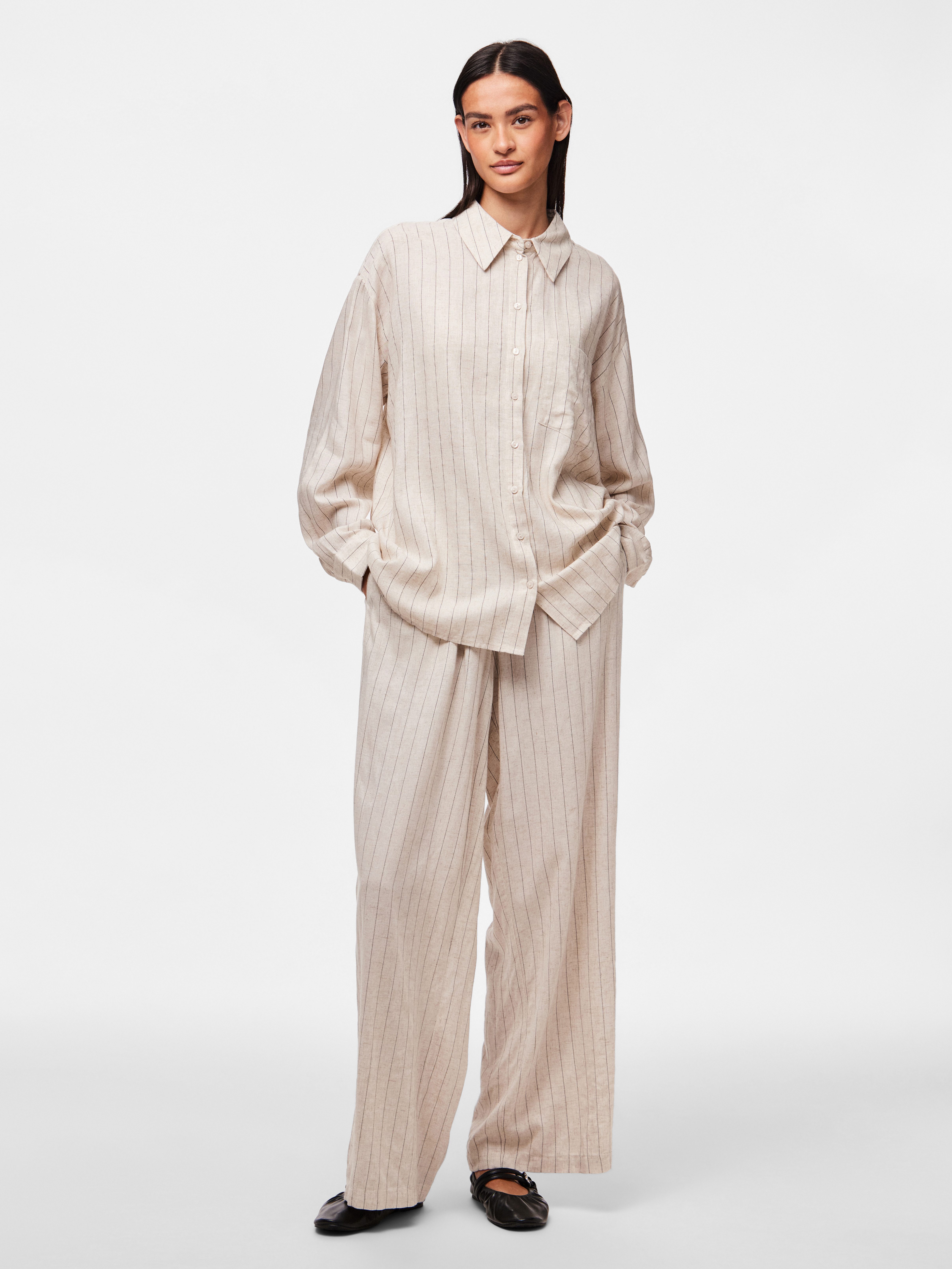 pieces Overhemdblouse PCPIA LS LOOSE SHIRT WVN NOOS
