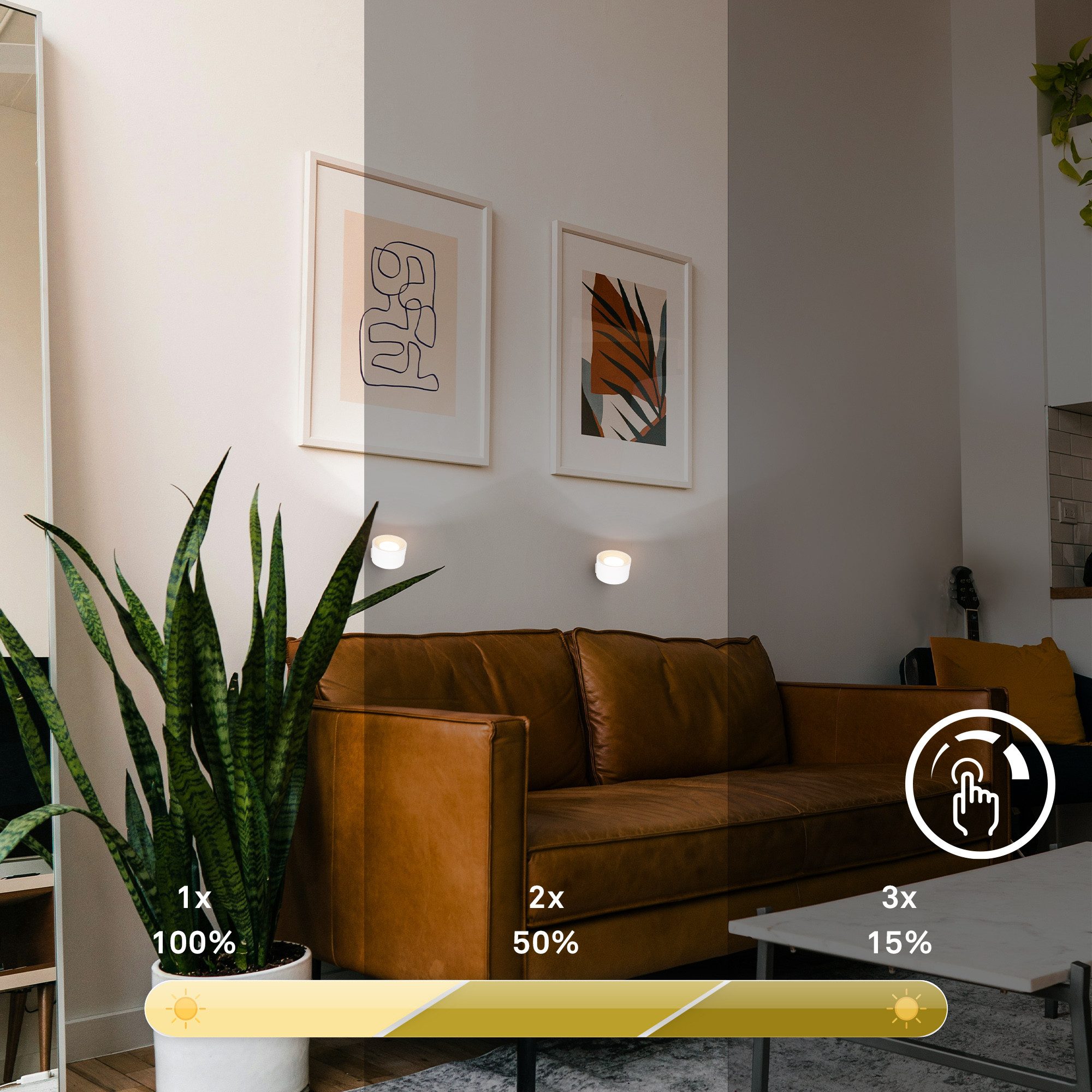 B.K.Licht Led-wandlamp BKL1596 Magnetische accu wandlamp, 3-niveau dimmer, met USB-C