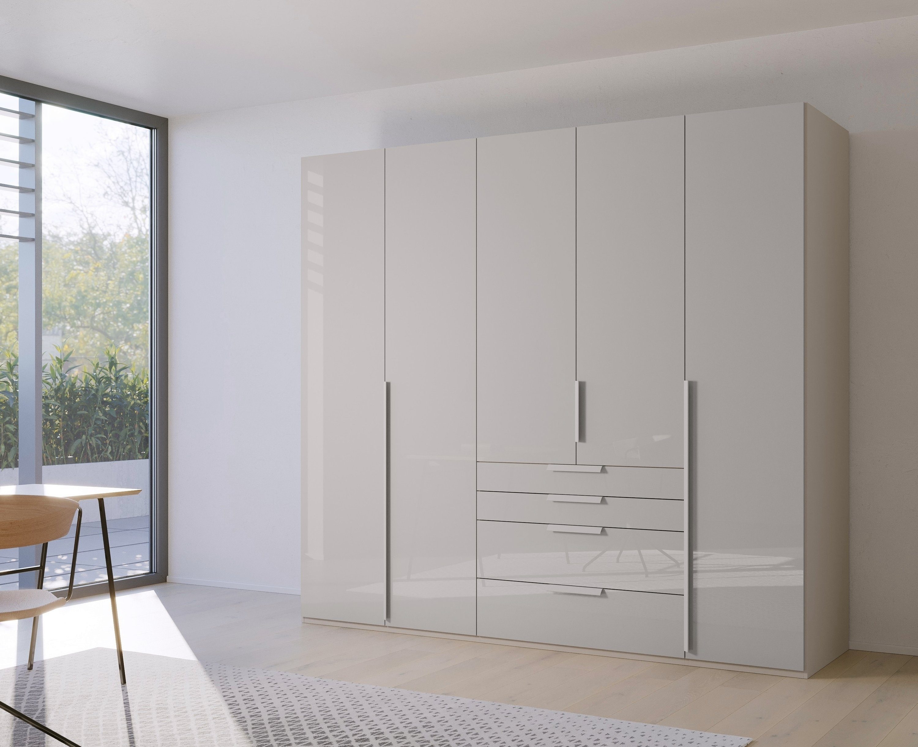 rauch Draaideurkast Purisma met glazen front, laden en vele accessoires, met soft-closetechniek