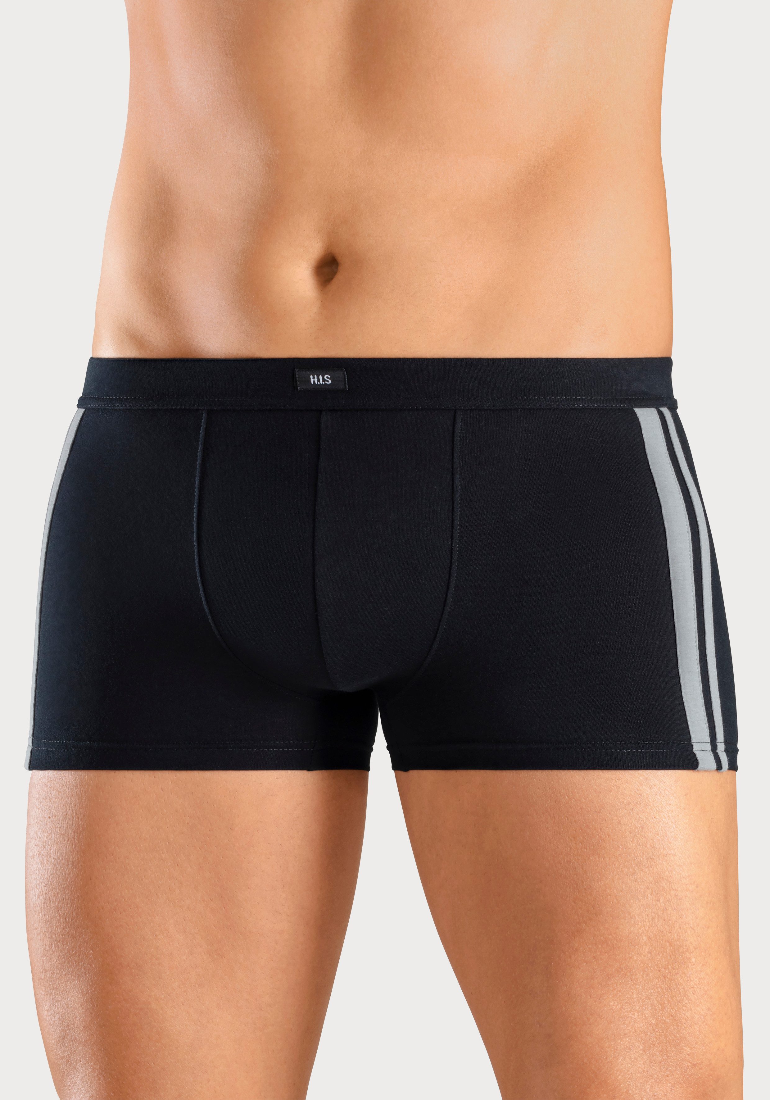 H.I.S Boxershort voor heren met contrasterende strepen aan de zijkanten (set 4 stuks)