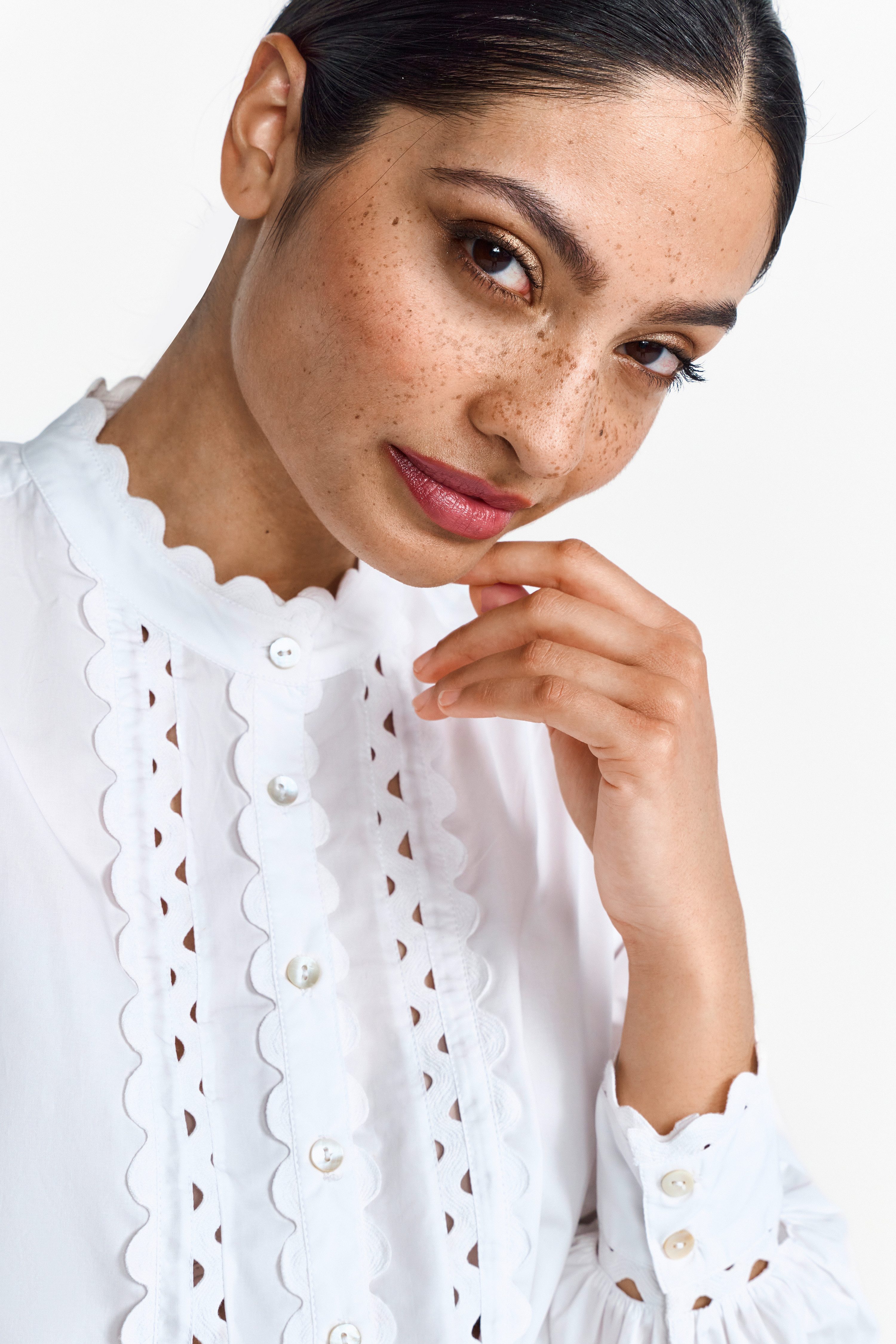 Rich & Royal Blouse zonder sluiting Met verkorte knoopsluiting