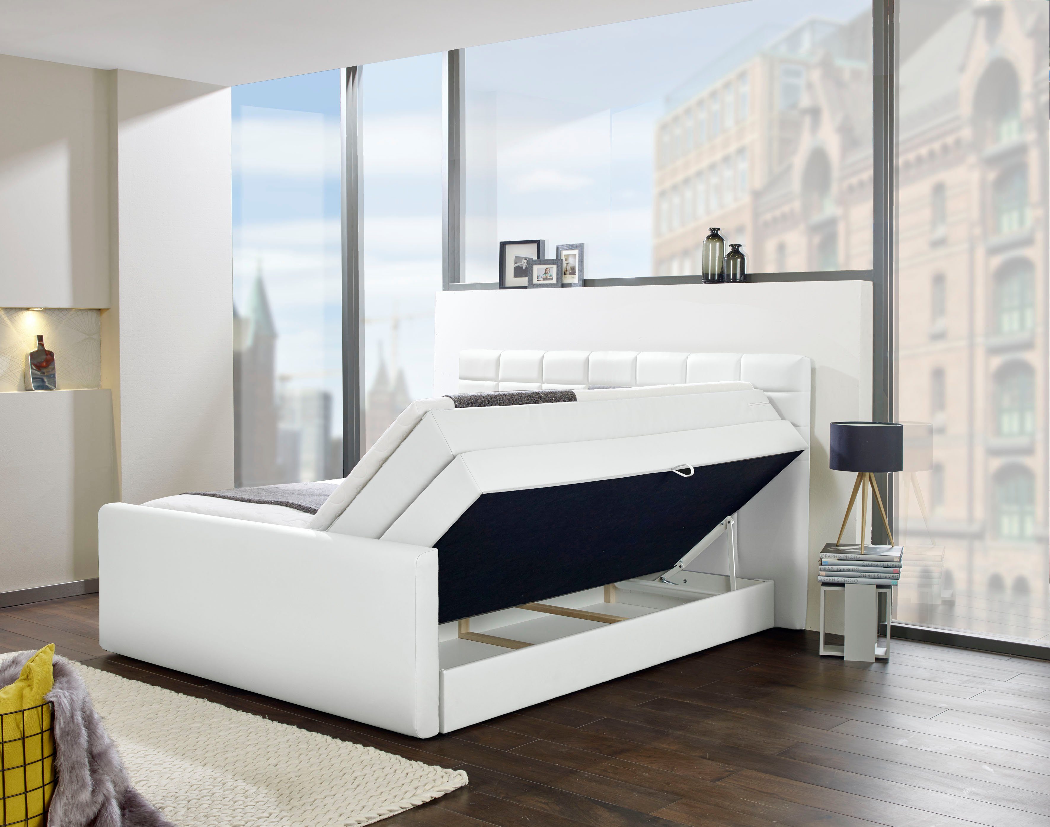INOSIGN Boxspring Lethbridge incl. bedbox en matrastopper, twee matrastypes in h2